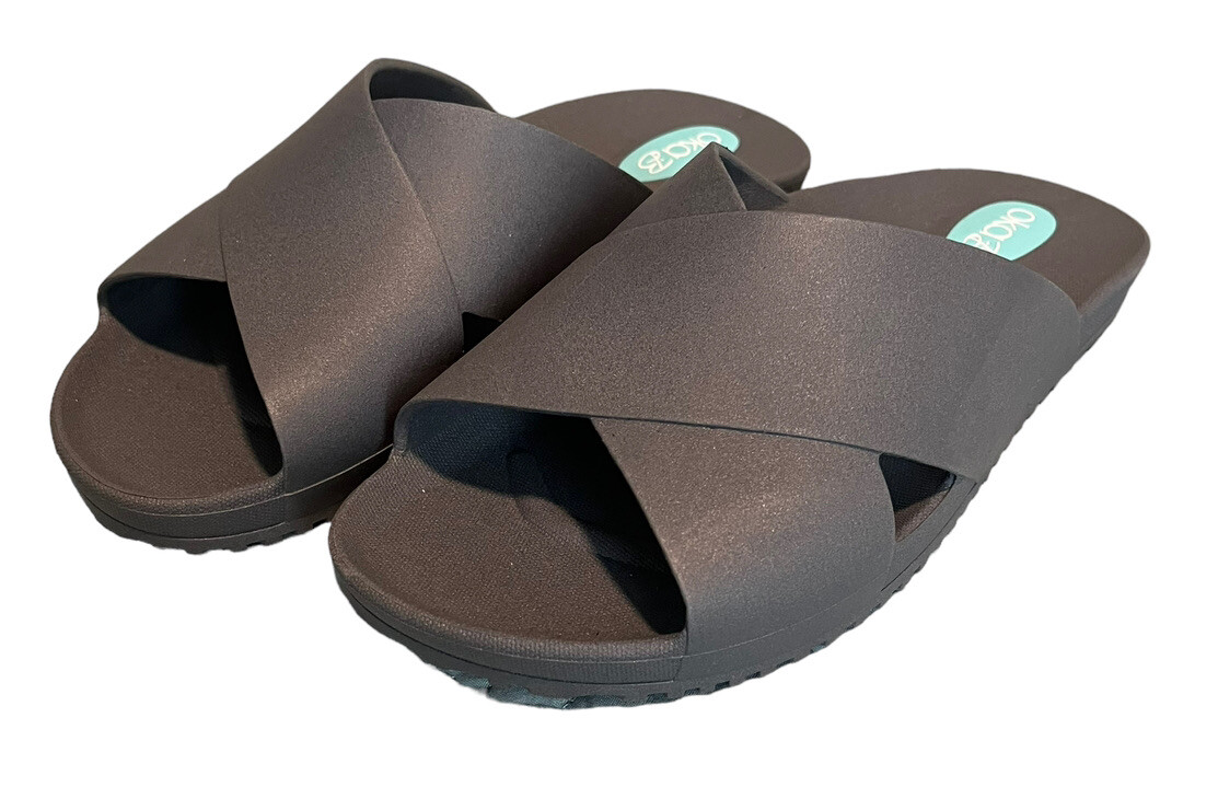 OKA b Sandals Womens Maxwell Slide Slider Flats Gray Orthopedic XS 5.5-6.5 NEW