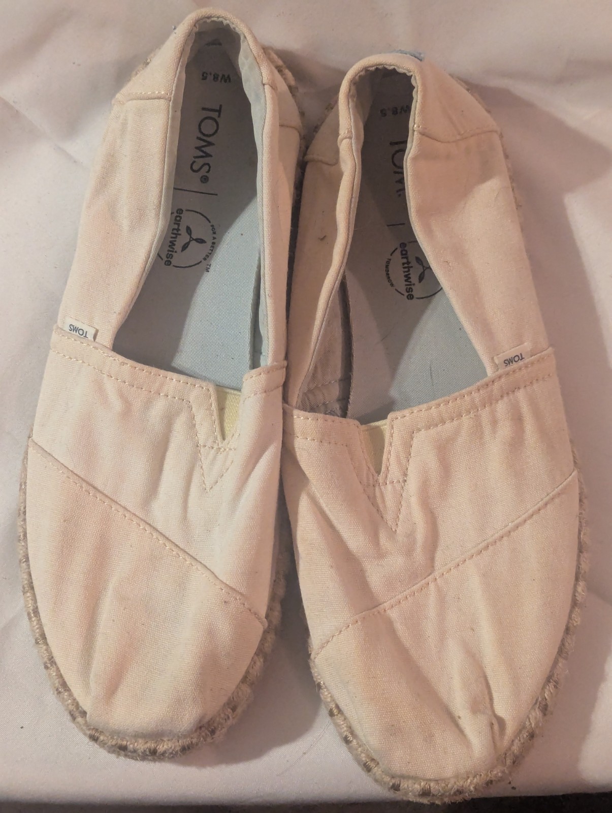 TOMS Women’s Shoes Alpargata Rope Natural Recycled Slubby Cotton 8.5 / 39