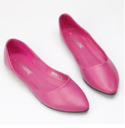 Women’s Candy Leather Shoes Flat Loafers Pointed Toe Ballet Formal Fashion Chic