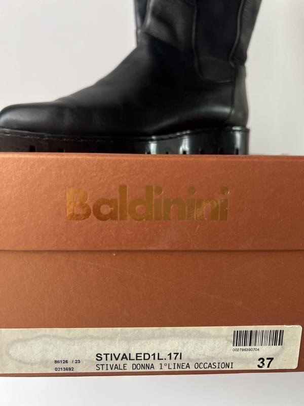 Women Baldinini Boots Black Leather 36.5 #5H48