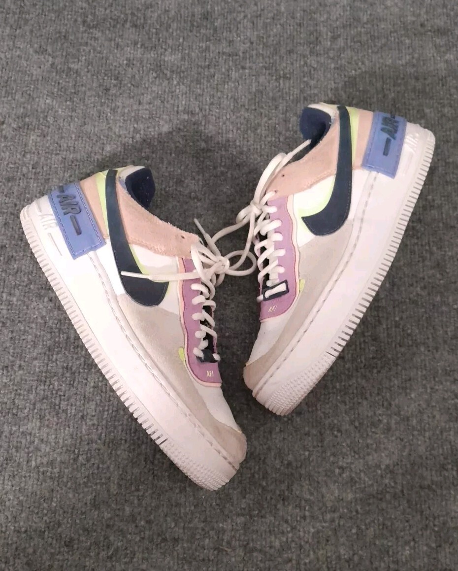 Nike Sneakers Womens 7 Air Force 1 Shadow Photon Dust Crimson Tint CU8591-001