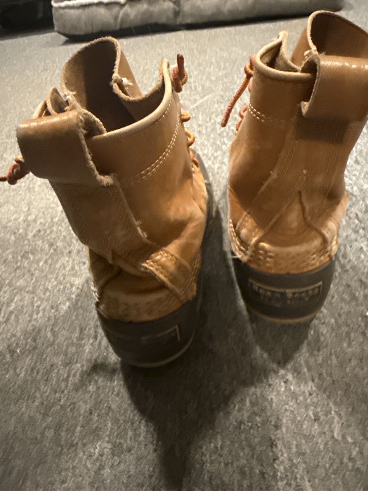 LL Bean Maine Hunting Shoe Duck Boots Women’s Size 8 Brown Leather USA Vintage