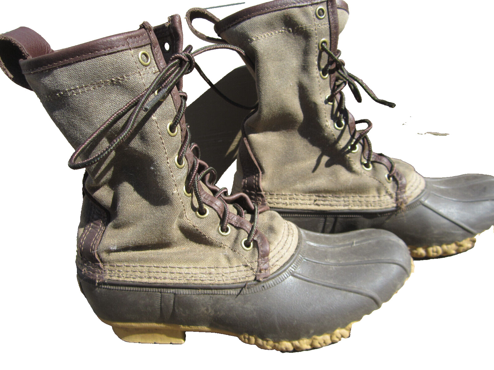 LL Bean Signature Waxed Canvas Maine Hunting Shoe Duck Boots Womens Size 7M USA