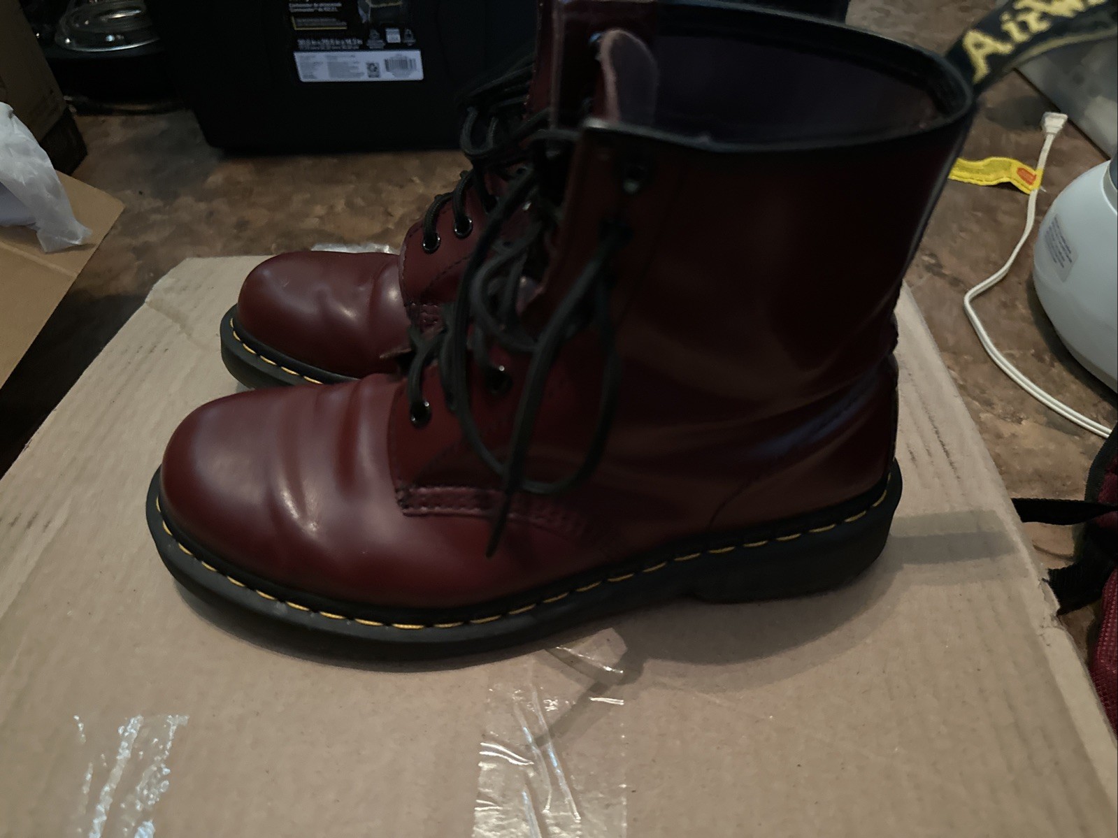 Doc Martens 1460 Oxblood Burgundy Original Leather Combat Boot sz Men 8