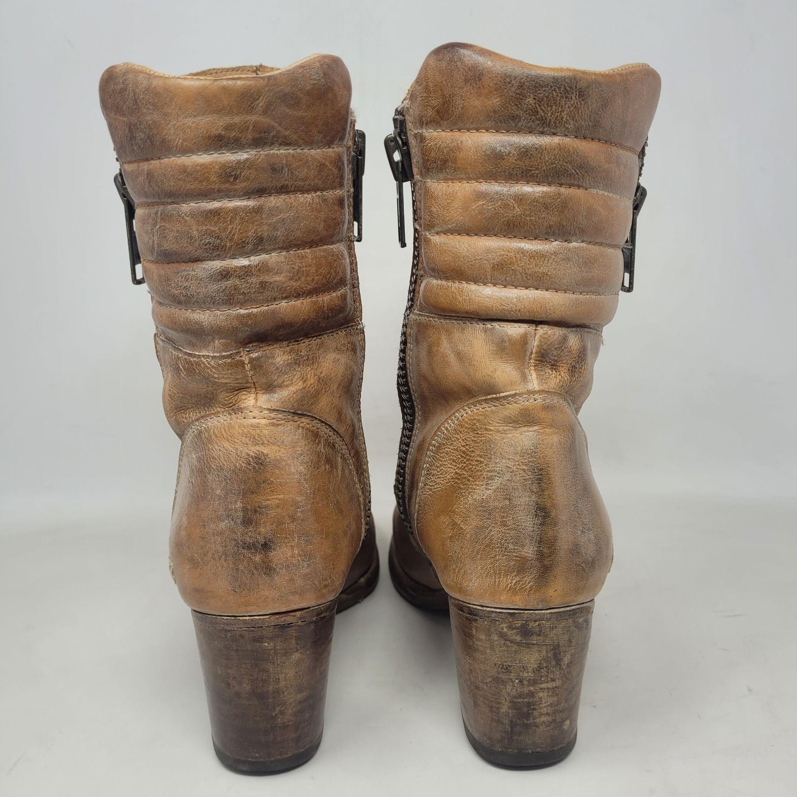 Bed Stu Boots 7.5 Tan Brown Leather Cobbler Series OnRush Rustic Distressed RARE