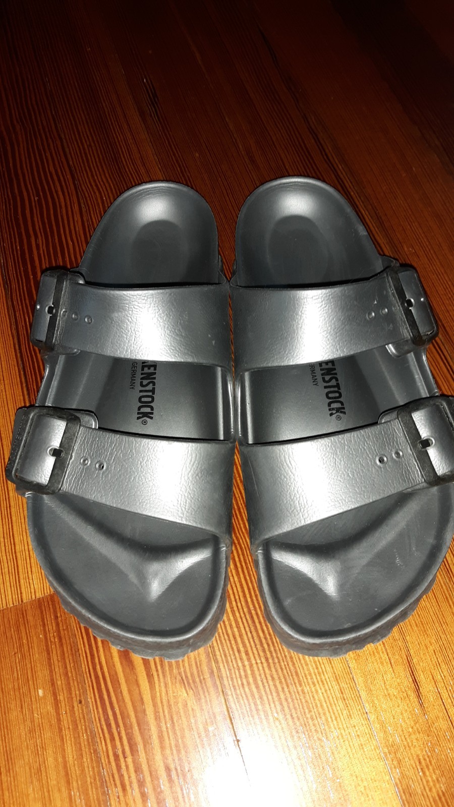 Birkenstock Arizona Stealth Buckle Khaki Gray Slip On Sandal Size 38
