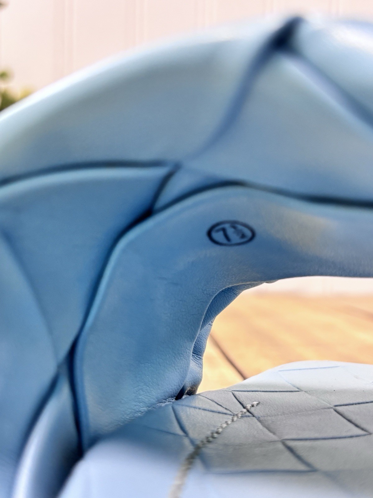 Blue Woven Leather Flat Slide Sandals Square Toe Women’s Size 7.5