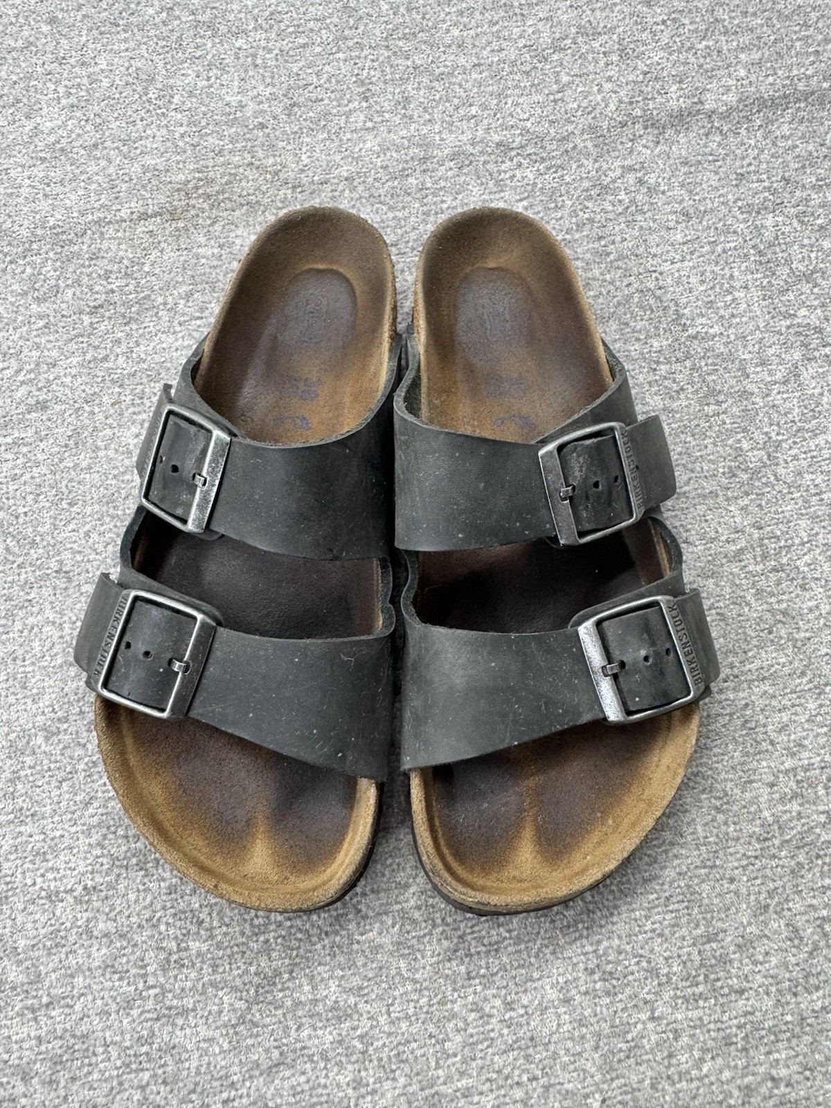 Birkenstock Arizona Soft Footbed Black Suede Leather Sandals 38 Woman’s 8