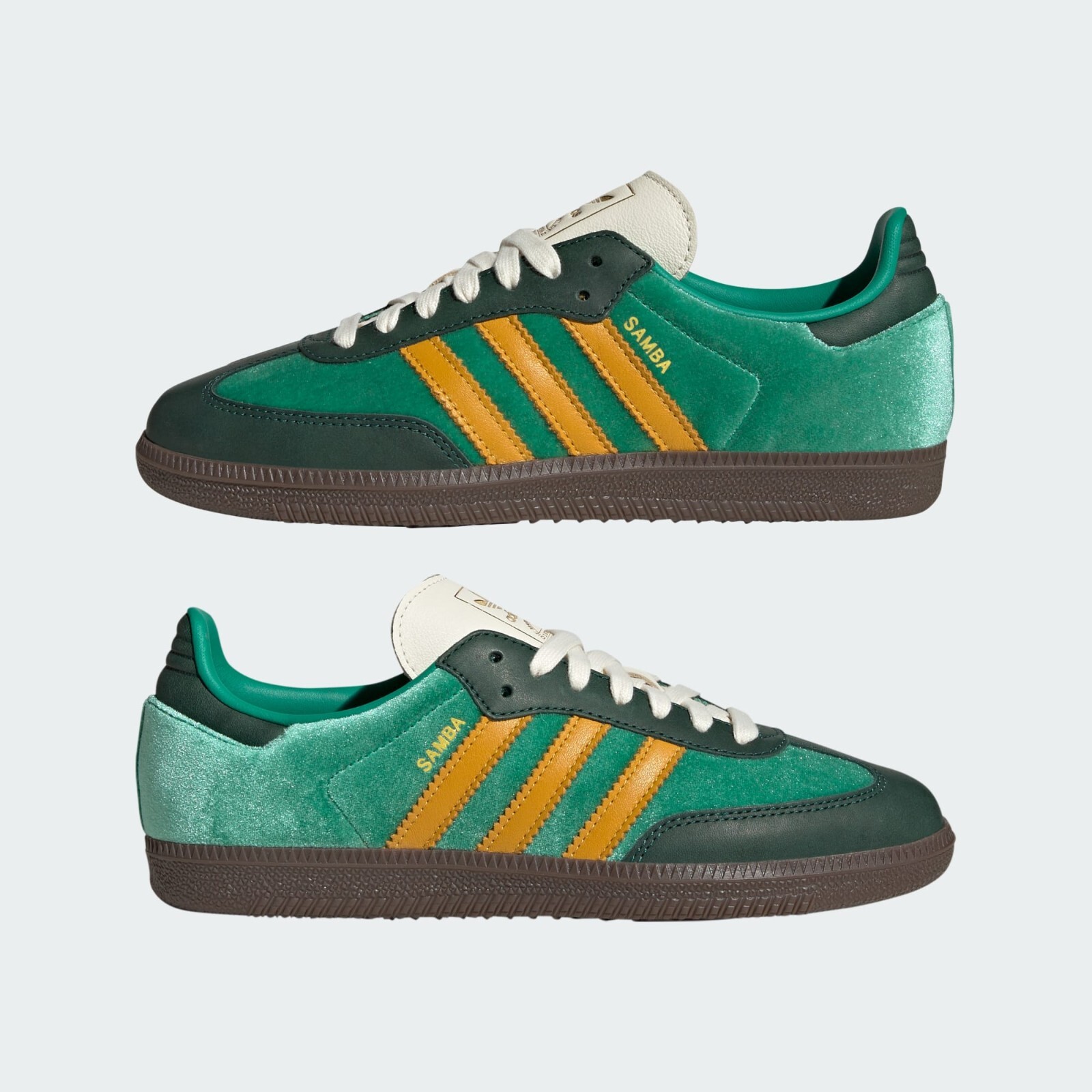 Adidas W Samba OG Original Shoes Court Green/Preloved Yellow JI2681 US 4-12