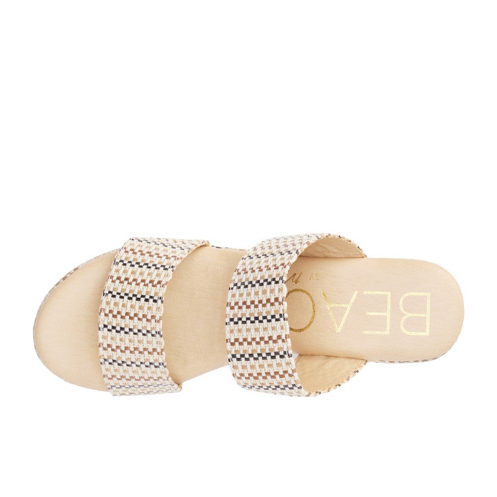 BEACH by Matisse Ocean Ave Platform Block Heels Womens Beige Casual Sandals OCE