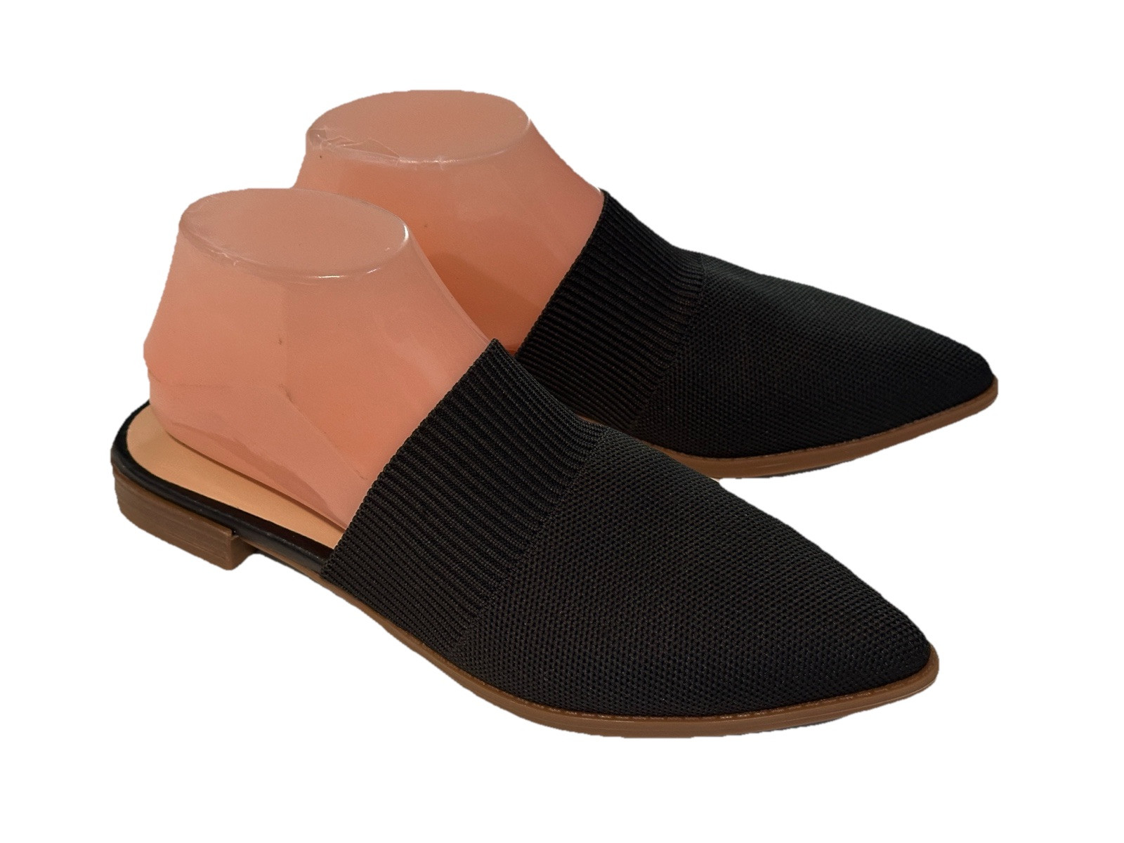 STEVEN New York Slip On Mule Sz 7.5 Black Knit Pointed Toe Flats