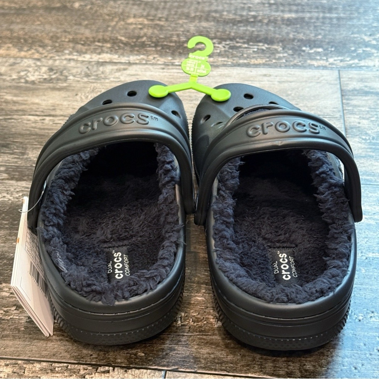 Crocs Baya Lined Clog Relaxed Fit Fleece Cozy Camp Hike Black Womens Size 8 NWT