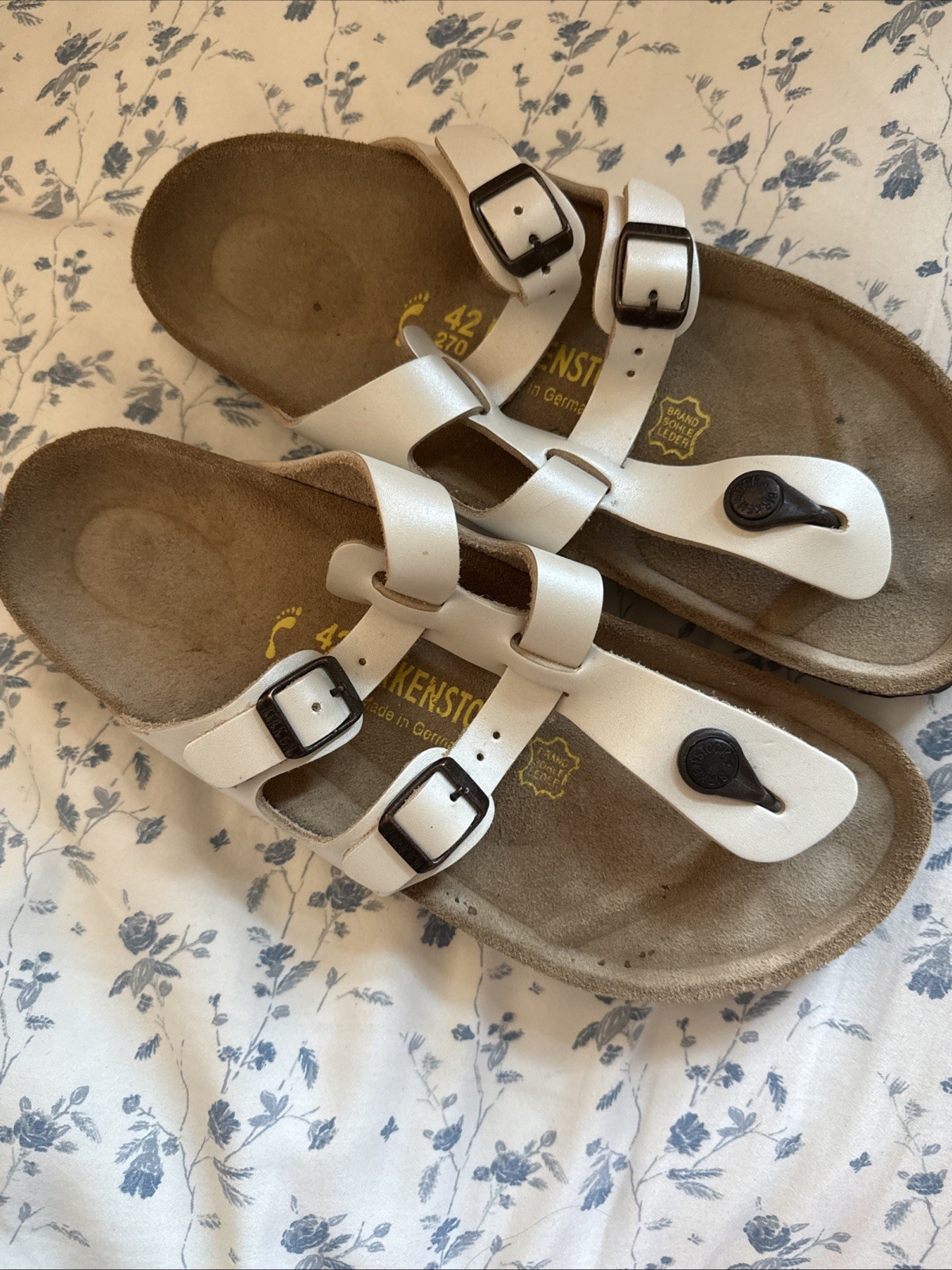 Birkenstock White Sandal 42 270 Made In Germany Women’s 11 Slip On