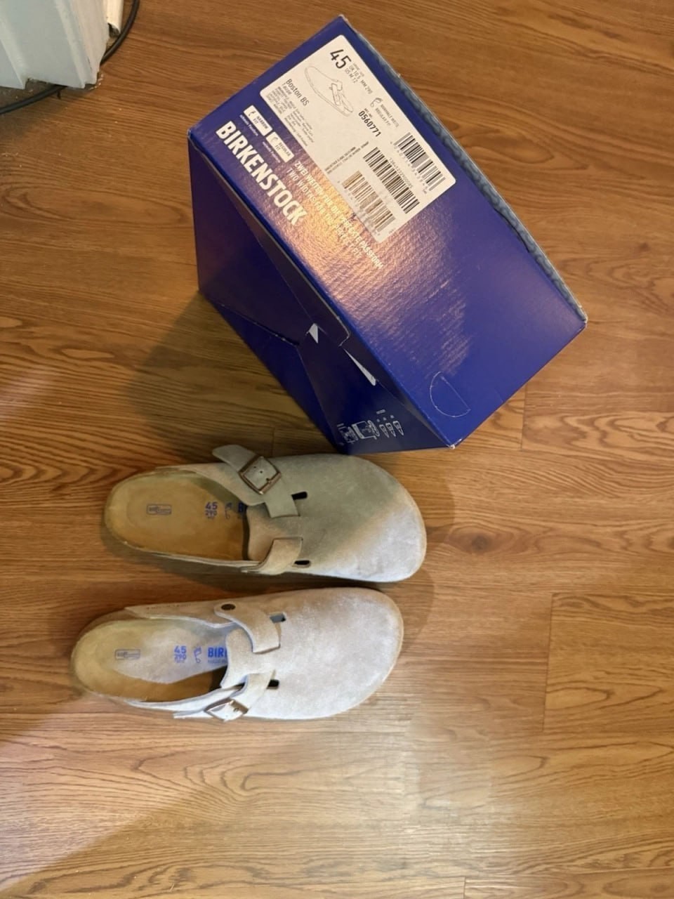 BIRKENSTOCK Boston Soft Footbed Suede Leather Taupe Unisex Clog Shoes