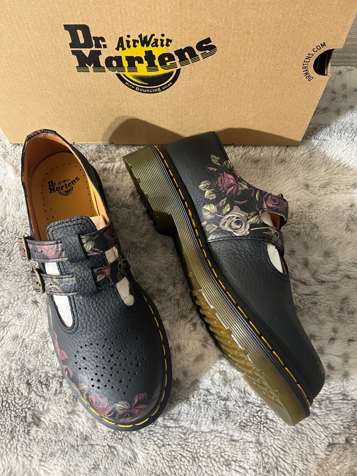 DR. MARTENS 8065 DECAYED ROSES NAPPA MARY JANE SHOES MSRP$190 CUTE & CHIC