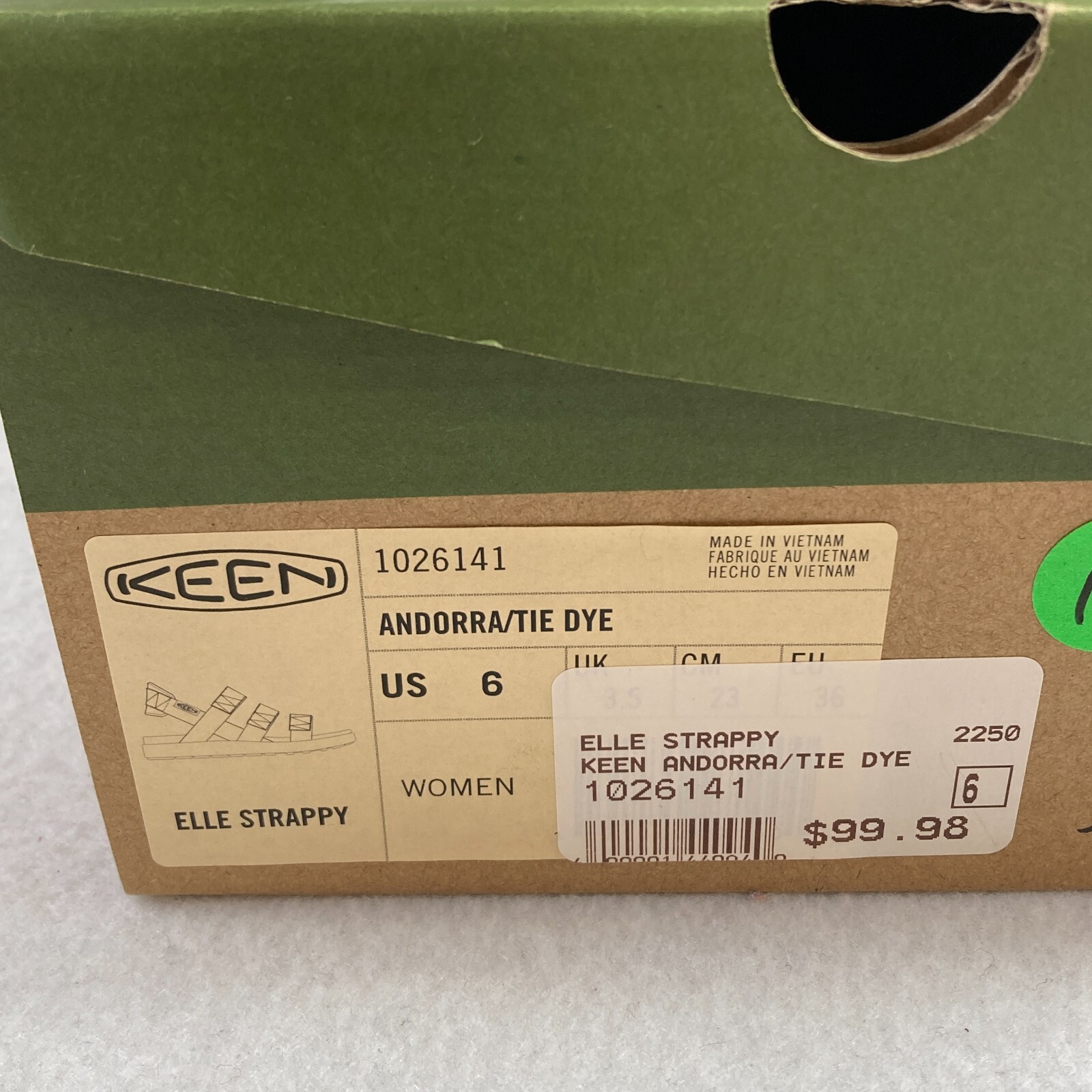 Keen Elle Strappy Sandals Women’s 6 Andorra Tie Dye Backstrap Casual Travel