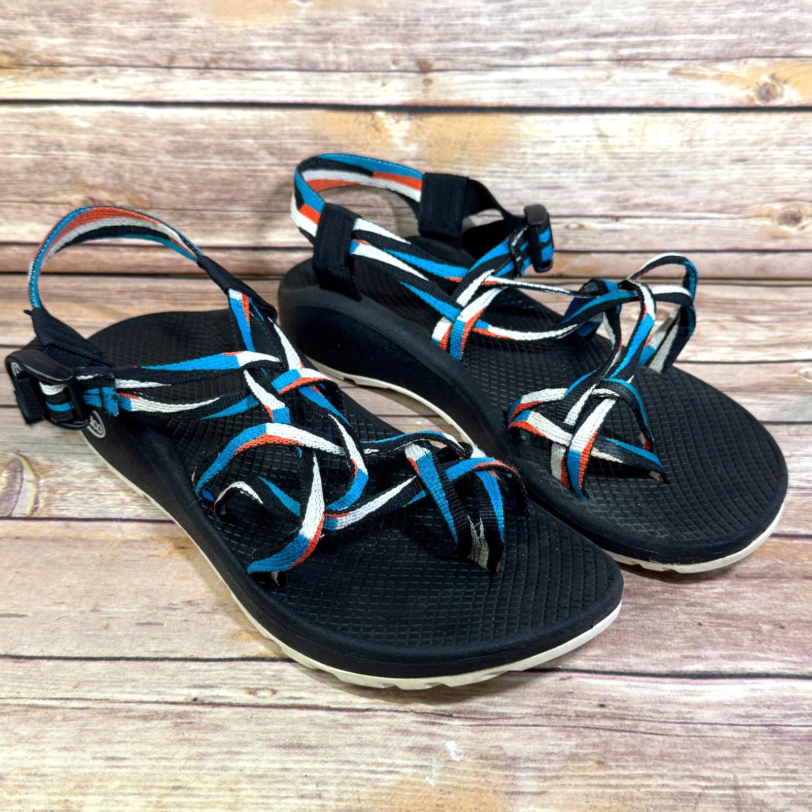 Chaco Z/Cloud X2 Sport Womens Hiking Water Sandals Teal Orange Black 11