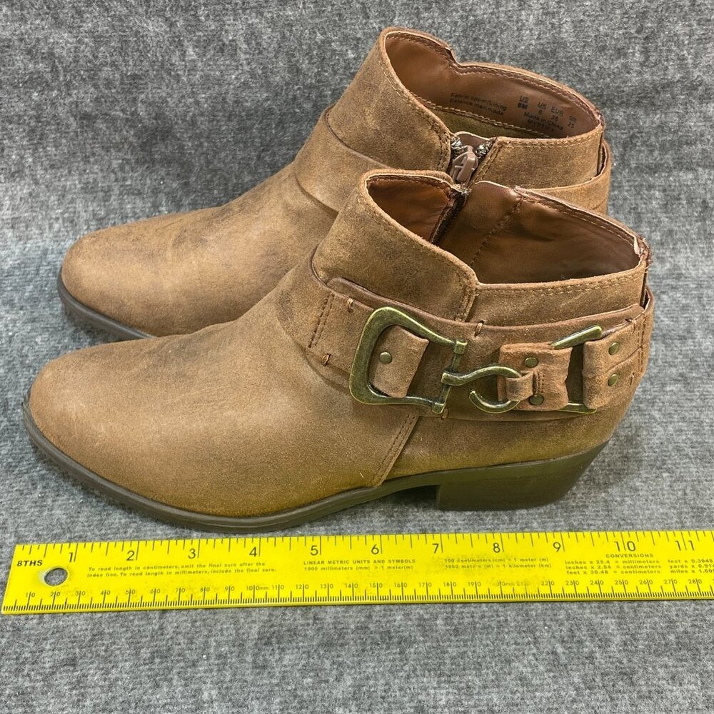 Carlos by Carlos Santana Women’s Ankle Boots Brown Faux Suede Size 8M Side Zip