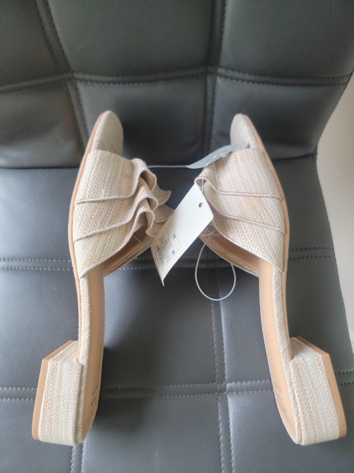 Women’s Lyta Raffia Ruffle Sandals with Memory Foam Insole – A New Day NWT Sz 11