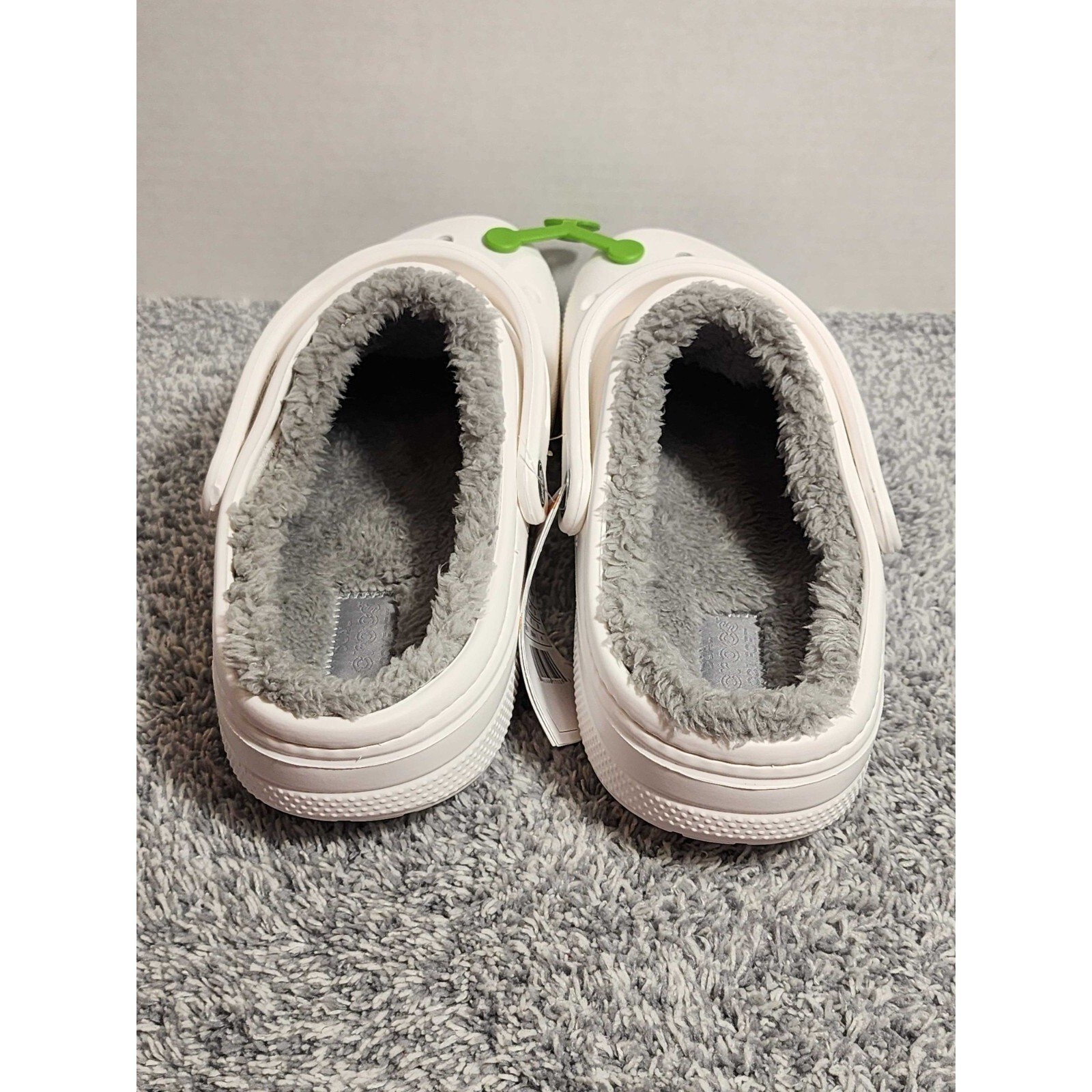 Crocs Baya Lined Clogs White Size Women’s 12 Men’s 10 Slip on Faux Fur Fuzzy NEW