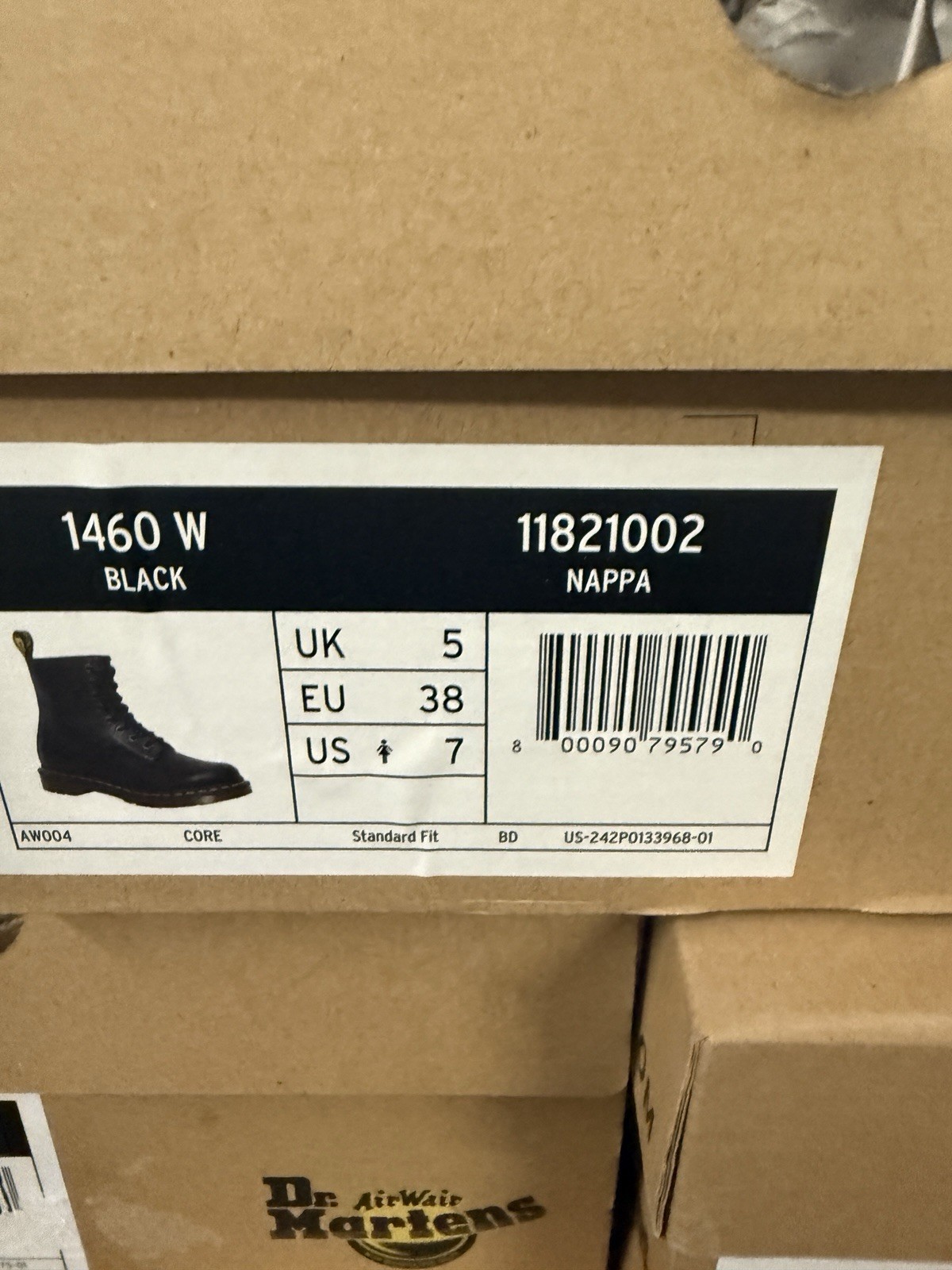 Dr. Martens Women’s 1460W Eight-Eye Lace-Up Boot, Black Nappa – US Size 7-Read