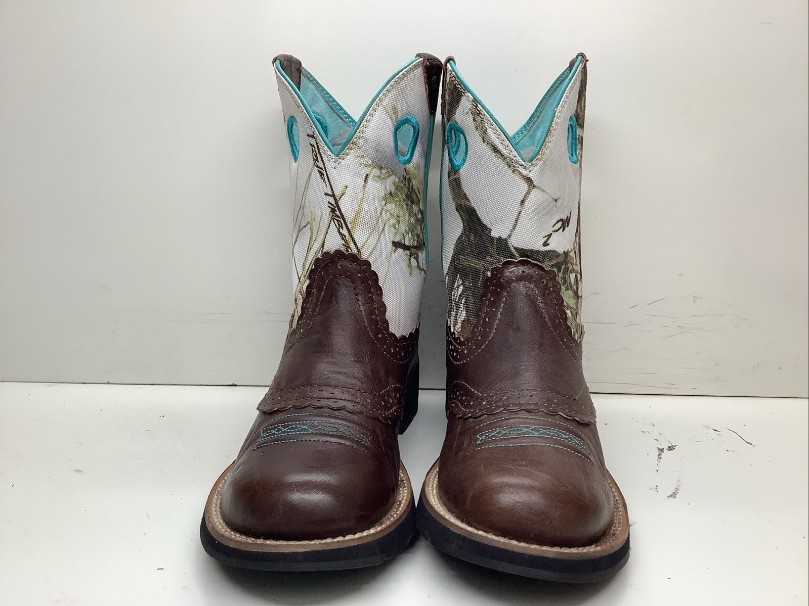 WOMENS ARIAT ATS COWBOY BROWN BUCKAROO BOOTS SIZE 7.5 B