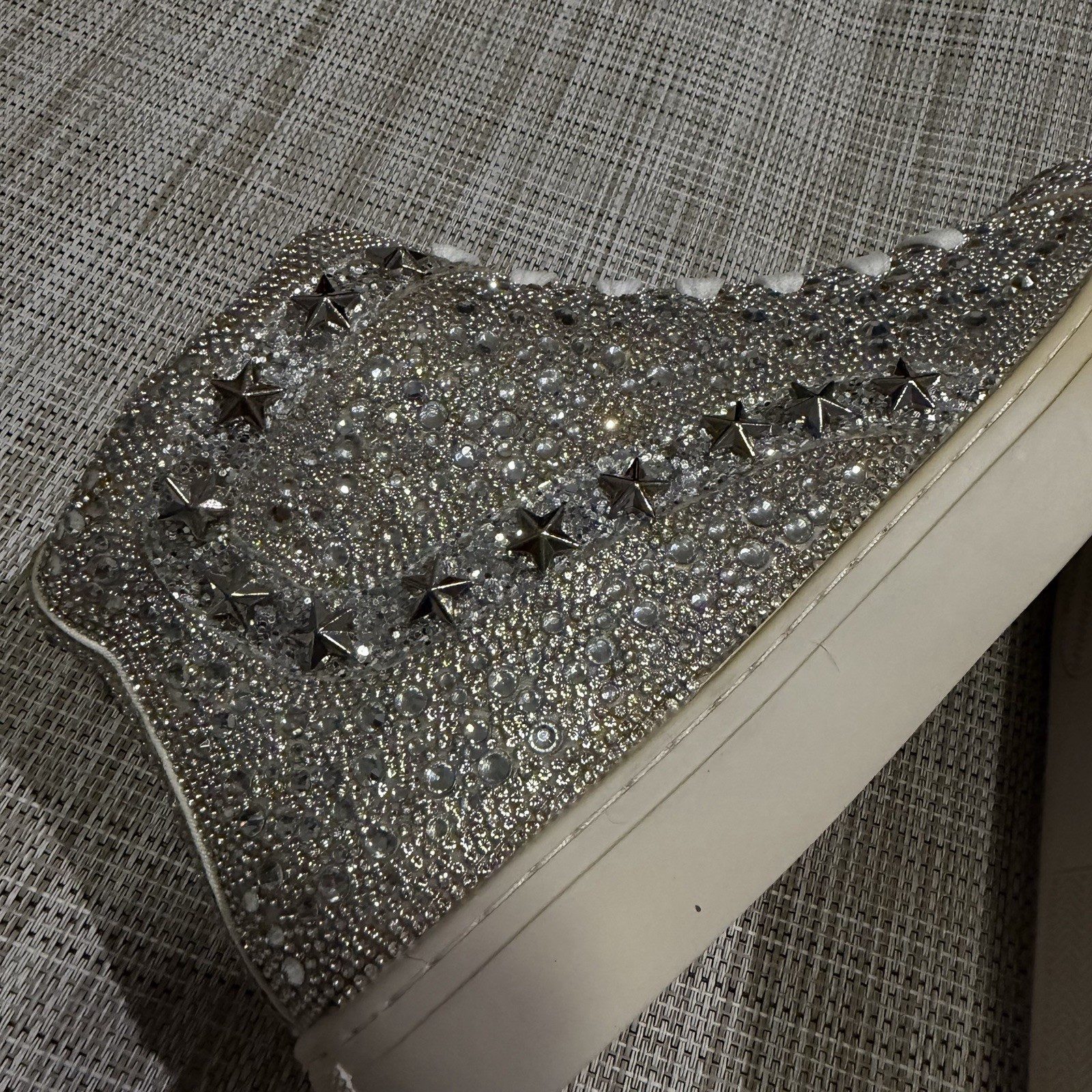 Hey Girl Corky Bedazzle Clear Rhinestone Sneaker US 8 Lace Up Flashy Bling Shoes
