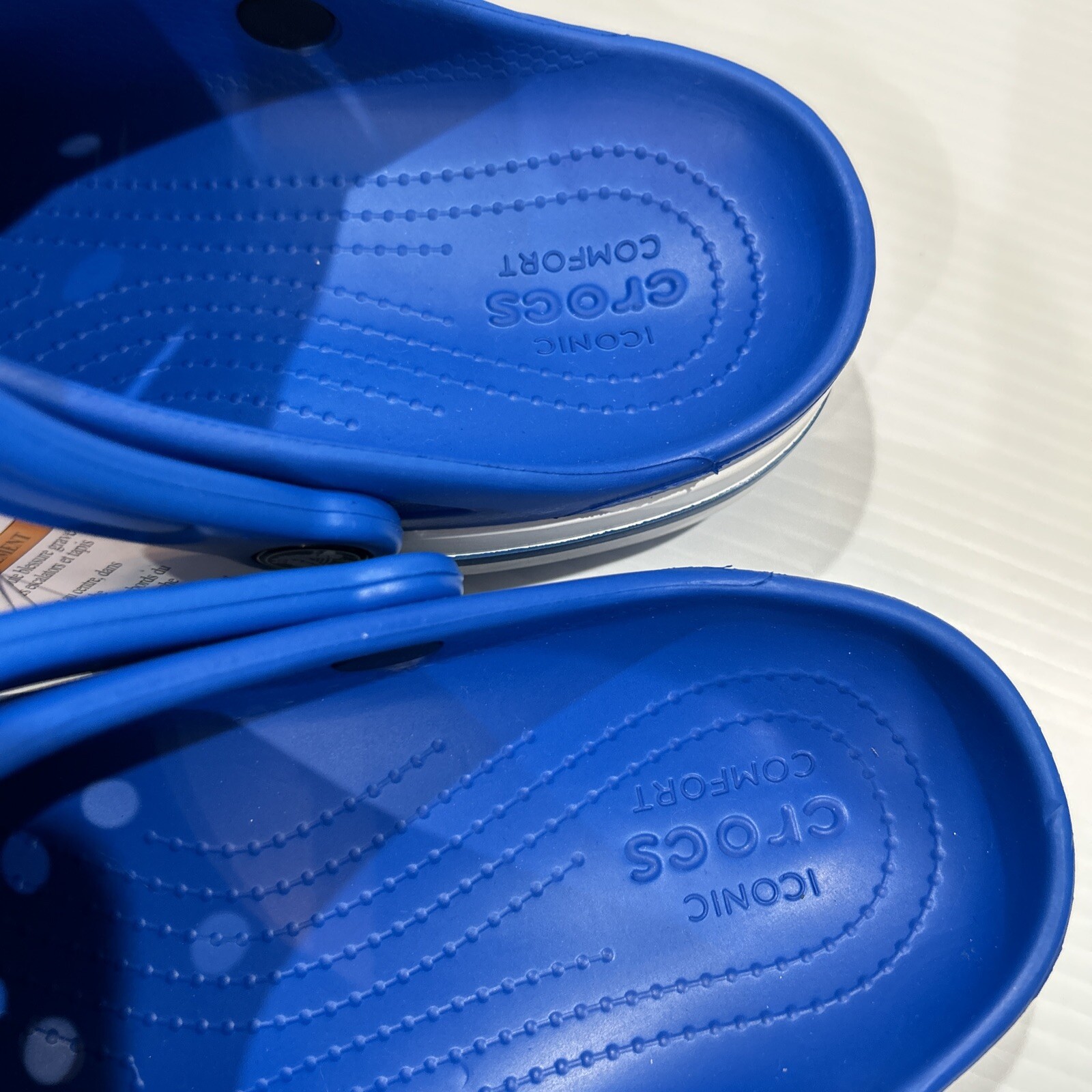 Crocs Croc Baya Band Blue Slip On Clogs Men’s 9 Women’s 11 Iconic Comfort Shoes