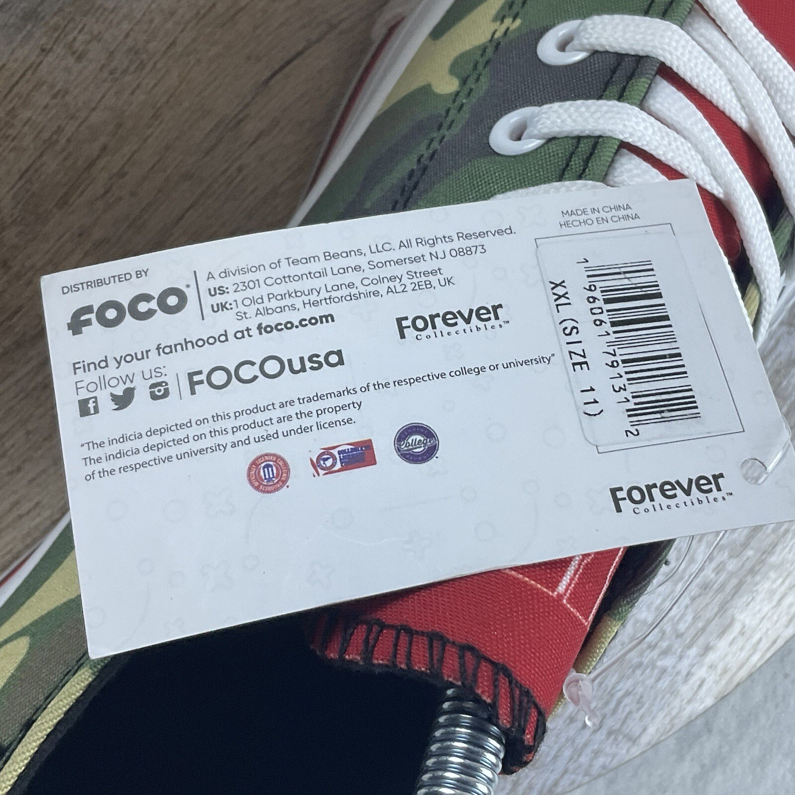 Foco Badgers Sneakers Women’s 11 Low Top Classic Lace Closure Sports Green Camo