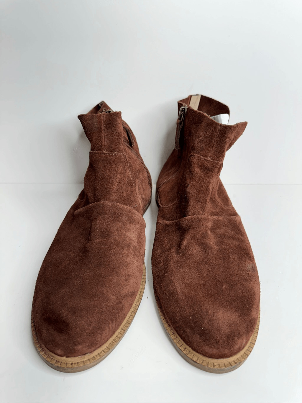 Kelsi Dagger Boots Size 10 Women’s Suede Upper Ruched Coffee Bean Brown Booties