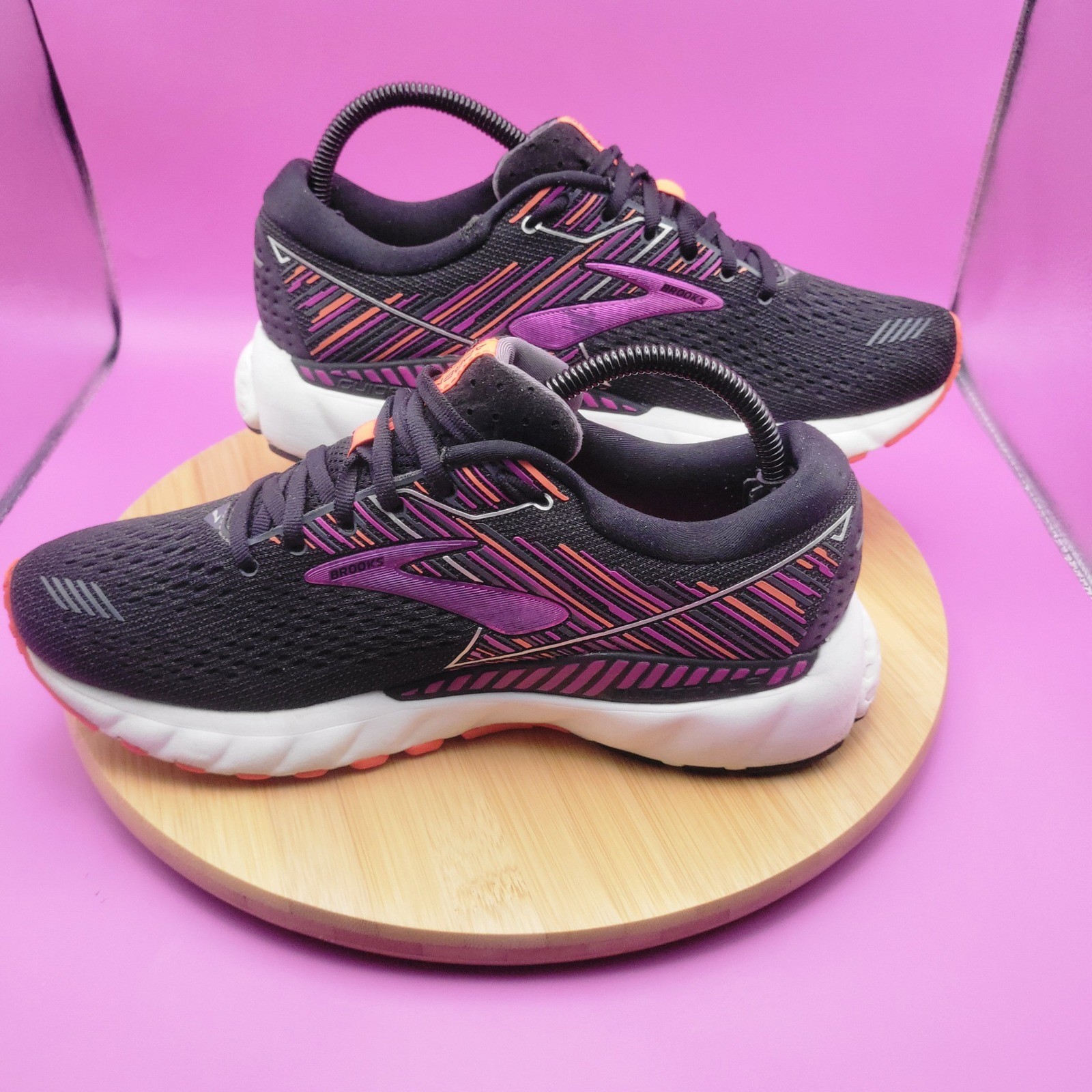 Brooks Adrenaline GTS 19 Womens Running Shoes Black Purple Coral 1202842A080 10N