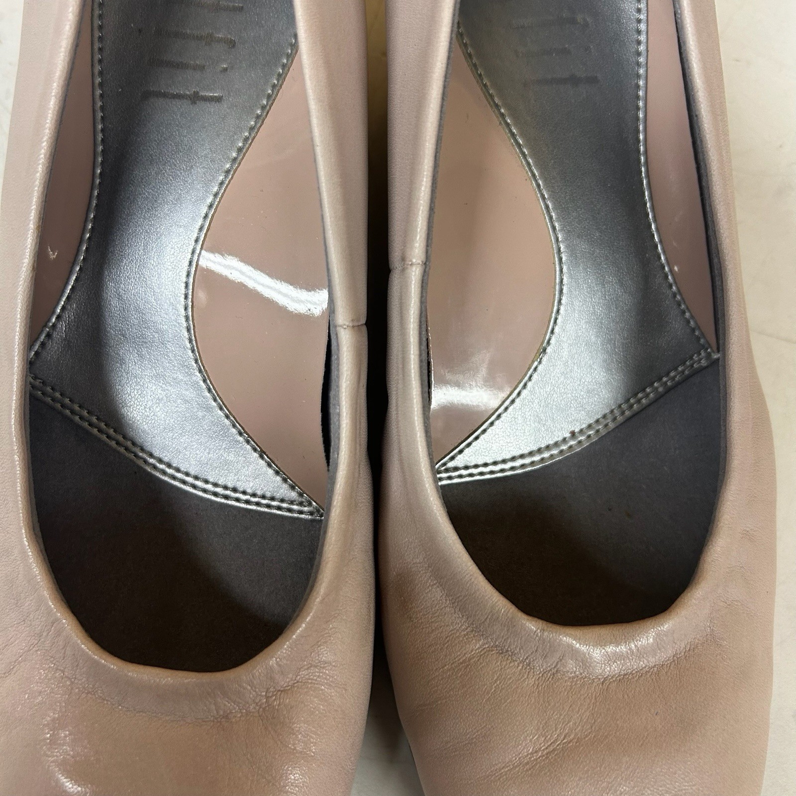 fitfit Women’s Comfort Low Heel Pumps Beige Gray Size 24.0cm Leather Used
