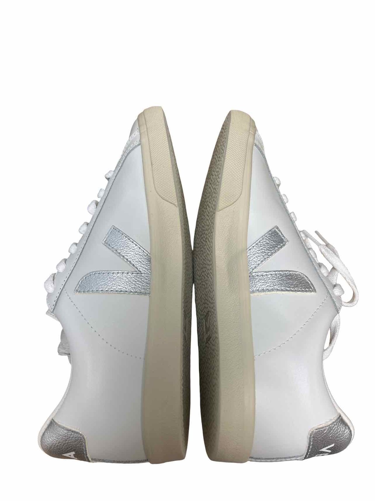 VEJA ESPLAR EXTRA WHITE SILVER LEATHER SNEAKER TRAINER SIZE: 8