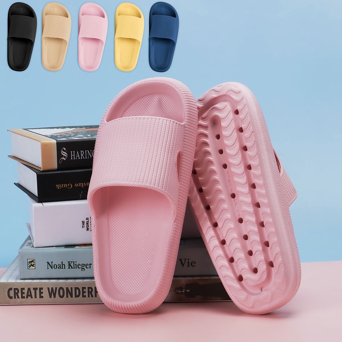 Women PILLOW Slippers Sandals Ultra-Soft Slippers Extra Cloud Shoes Anti-Slip US