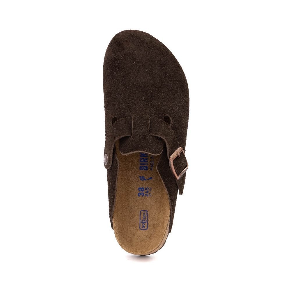 Birkenstock Boston Mocha Classic Suede Soft Footbed Clogs Women’s Shoes