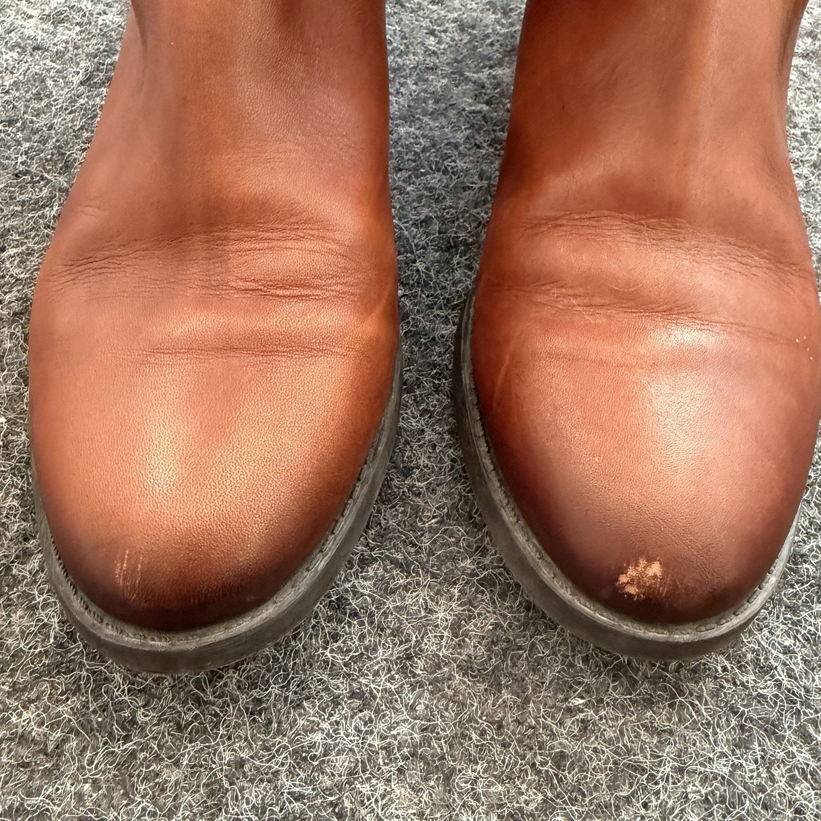 I.N.C. International Concepts Fawne Leather Tall Riding Boots Cognac Brown Sz 11