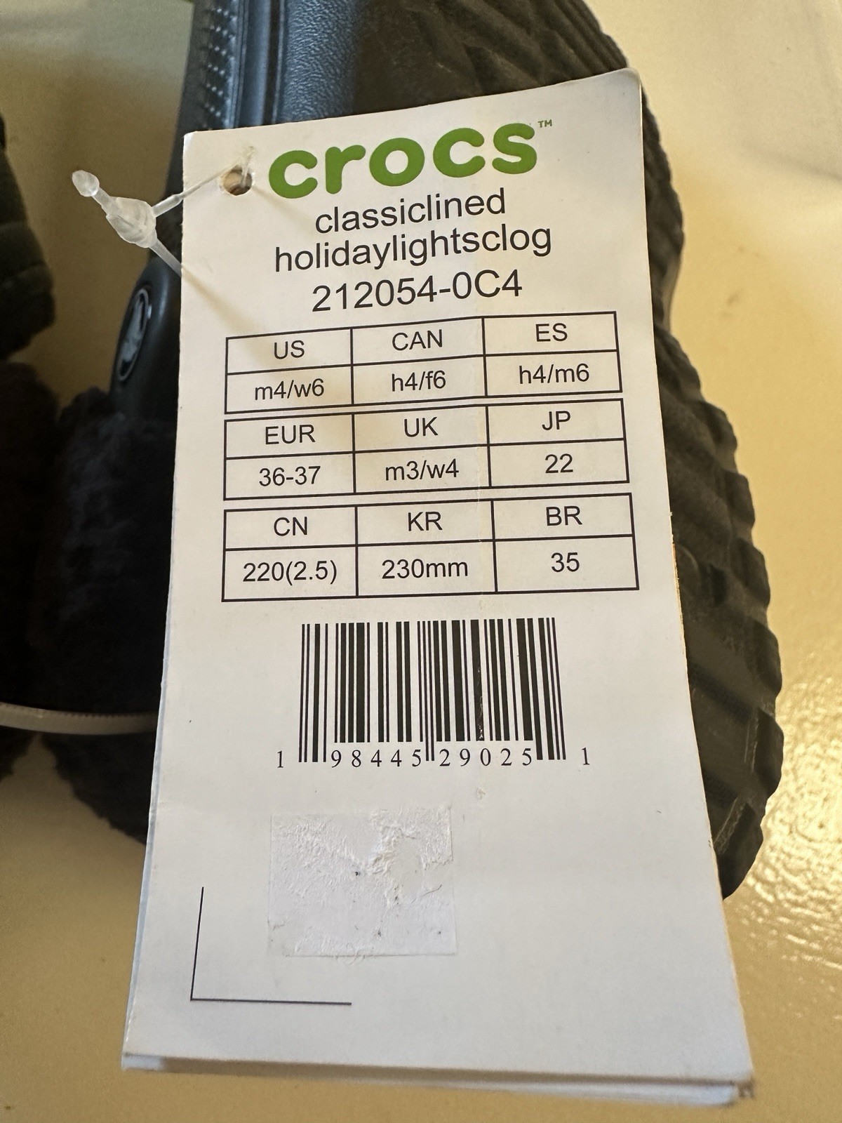 Black Crocs «Classic Holiday» Lined Clogs ft. Festive Christmas Light Graphics