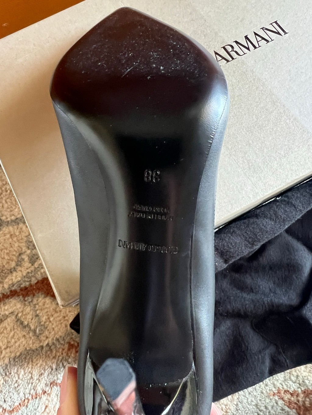 Giorgio Armani Two-Tone Leather Stiletto Heels 38/8