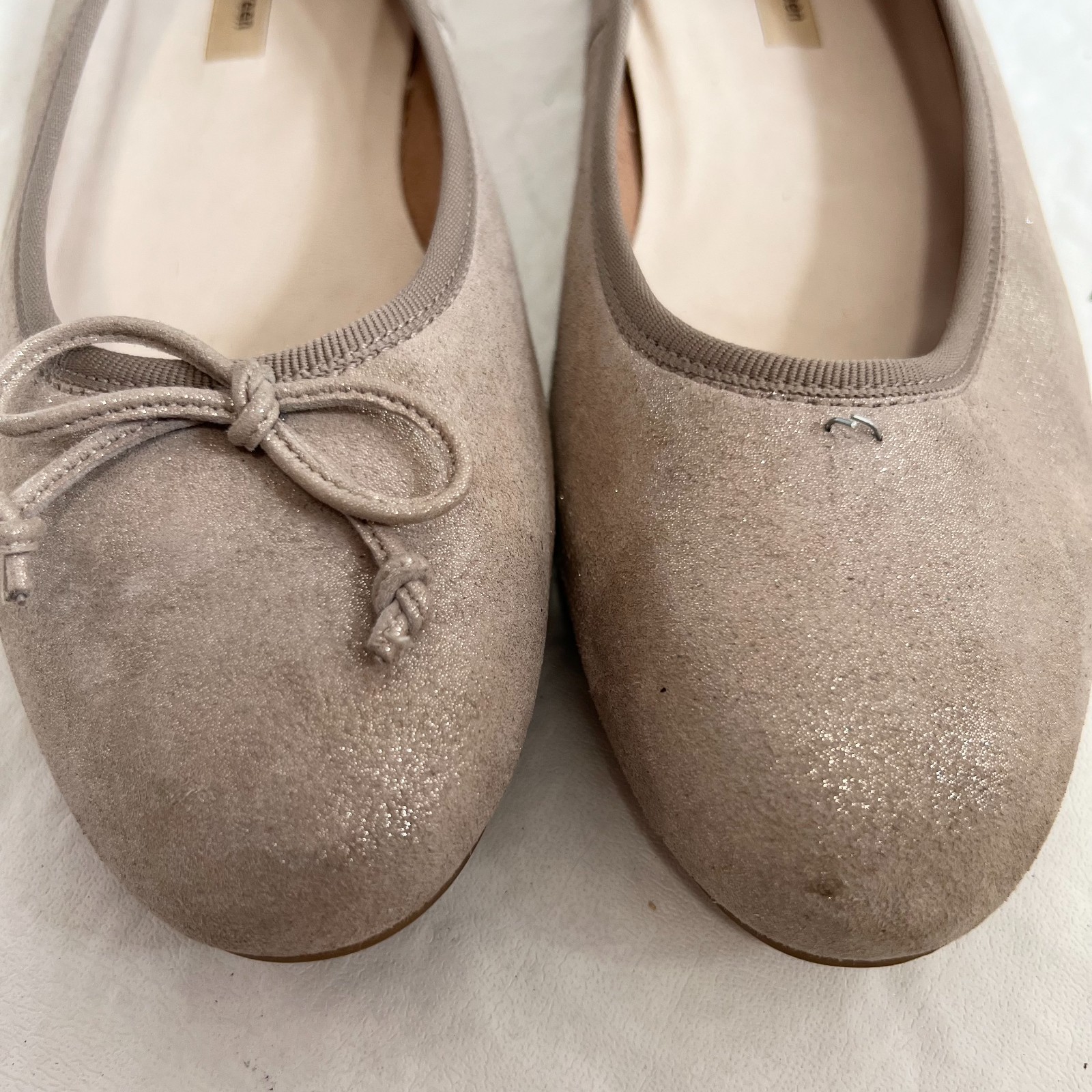 Paul Green Ballet Flats Ursula beige Cashmere Suede Metallic UK 6.5 US 9 shoes