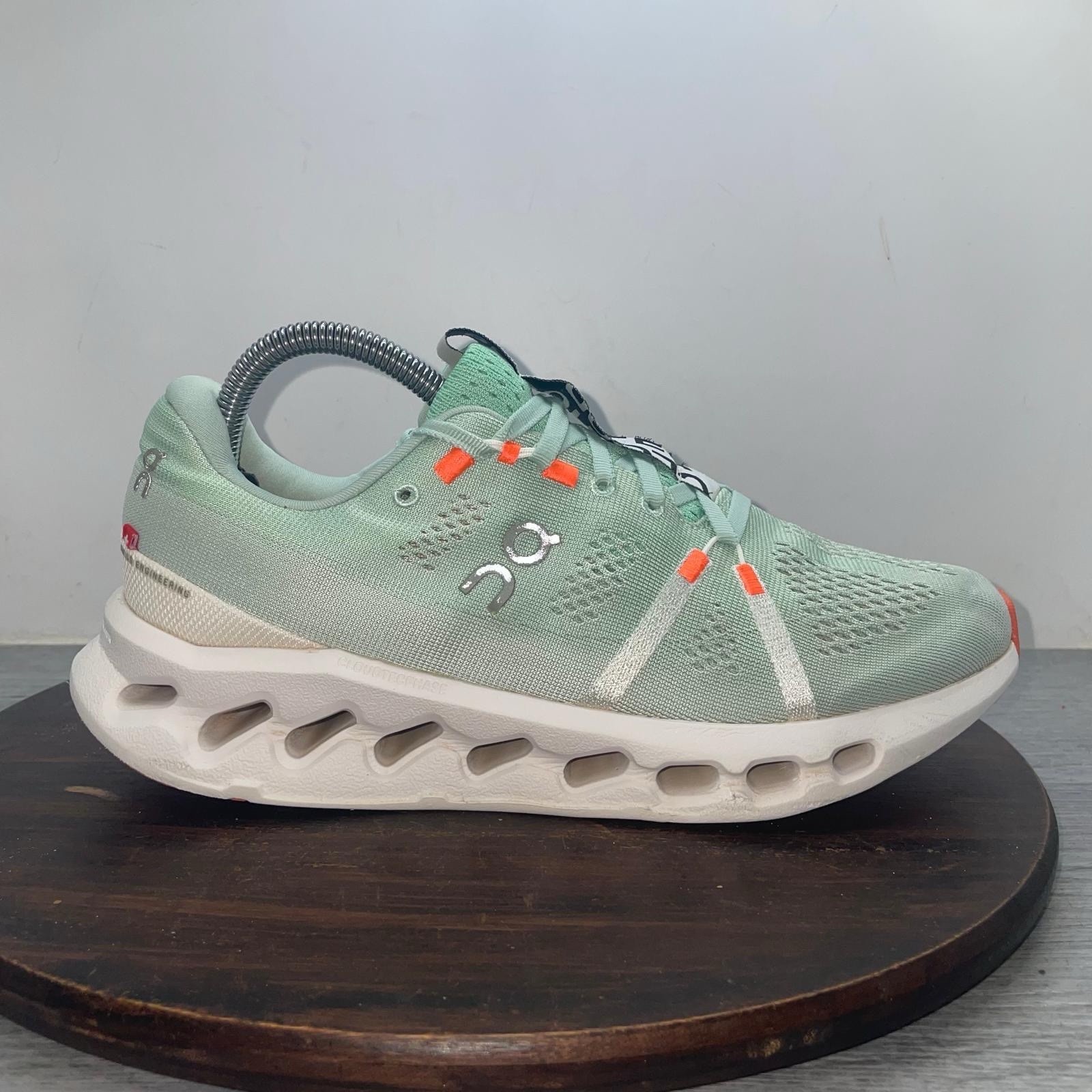 On Cloudsurfer Mint Green Orange Road Running Shoes 3WD10441071 Womens 9.5