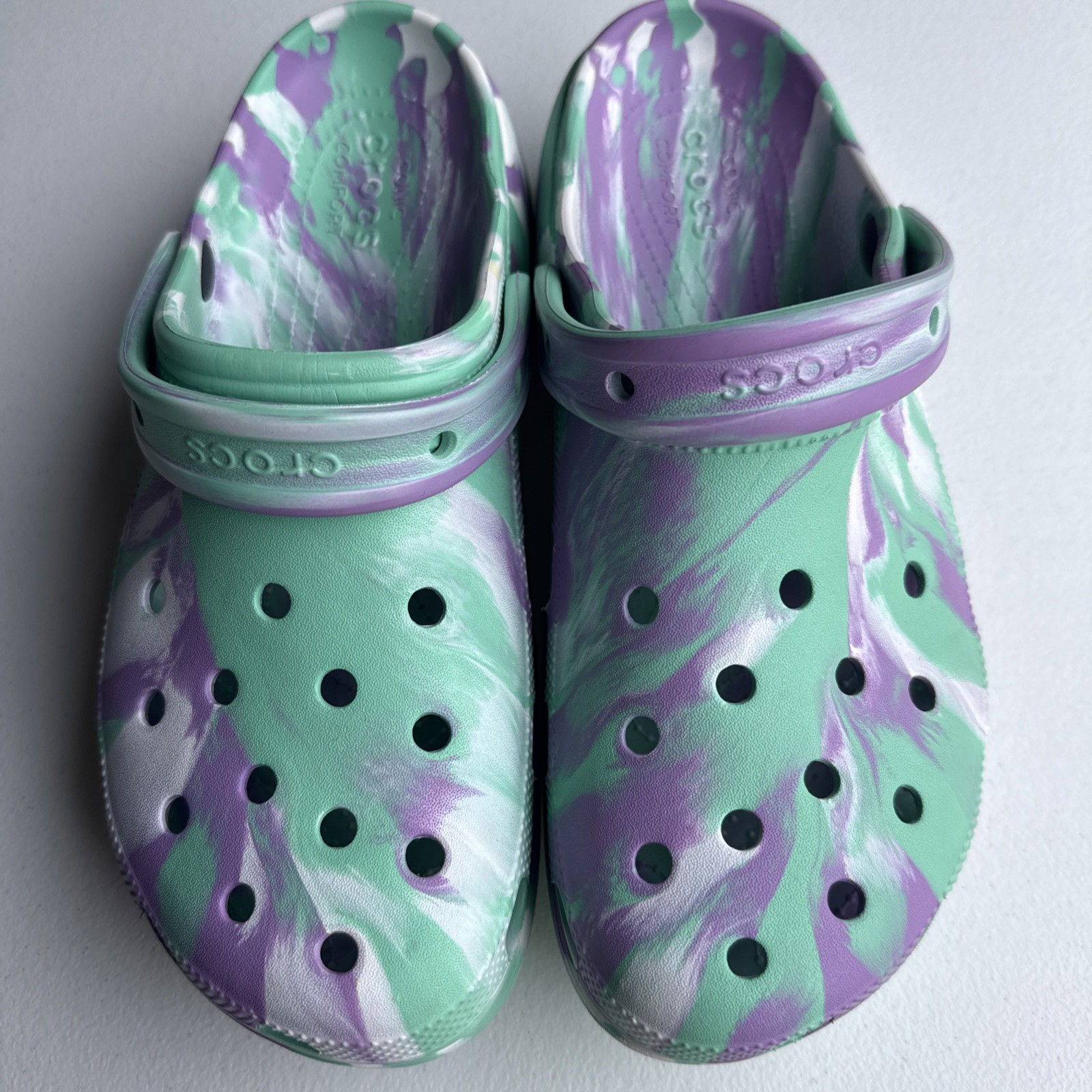 Crocs Classic Platform Marbled Tie Dye Slip on Clogs Shoes Women’s sz 11
