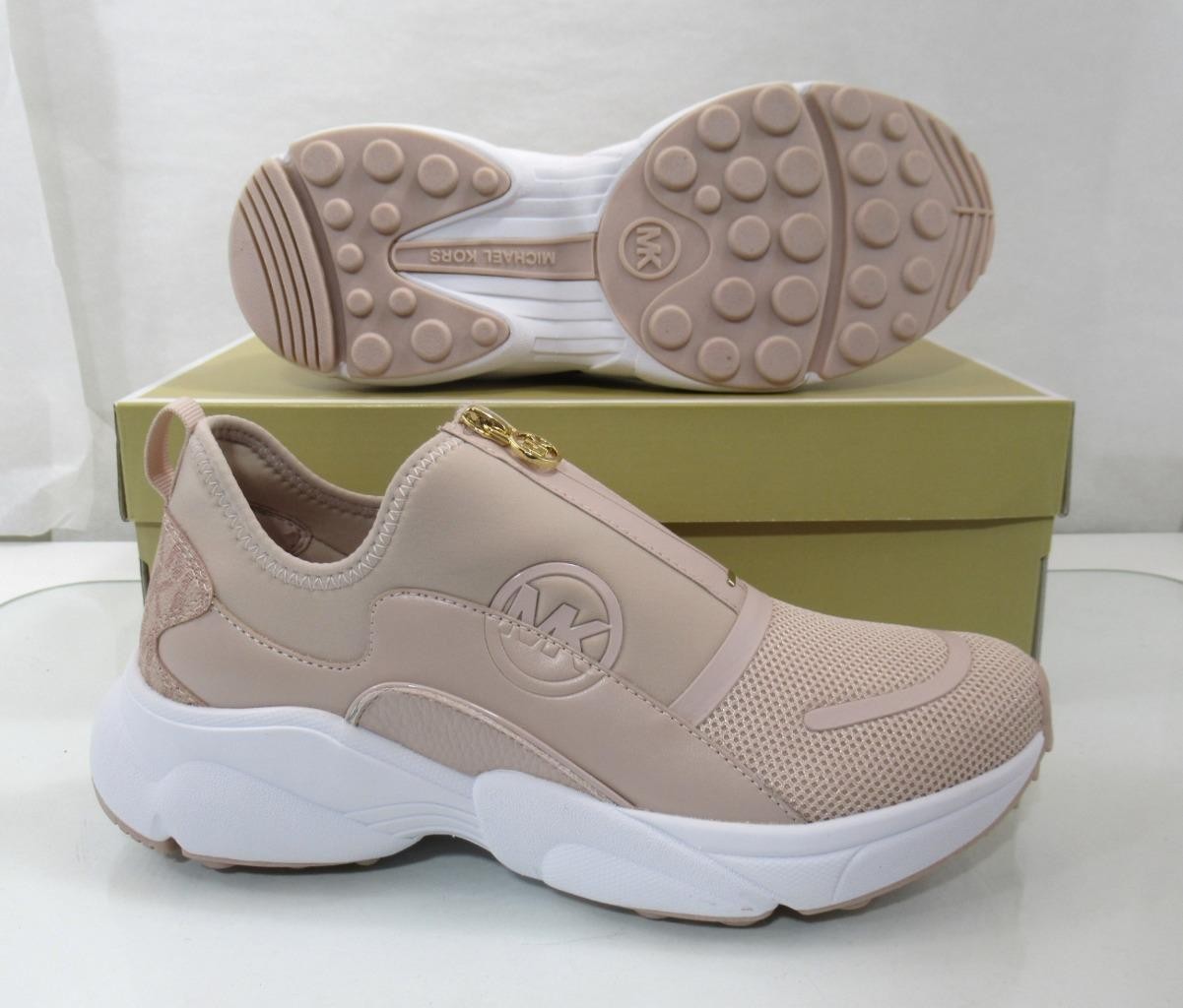 Michael Kors Sami Zip Trainer Sneaker Circular Air Mesh Ballet Light Pink Size 8