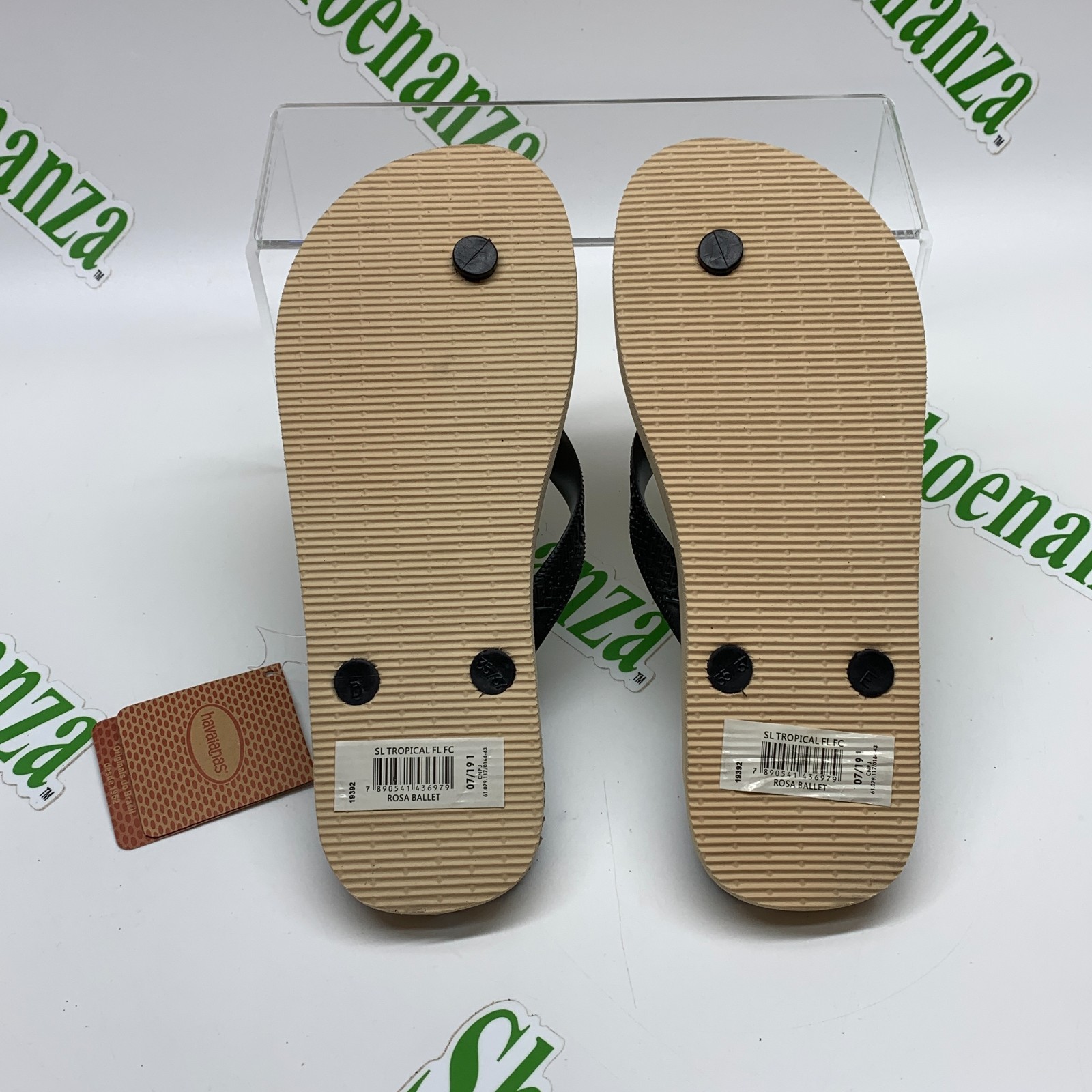 Havaianas Slim Love Rio Beach Heart Topographic Map Flip Flop Thong Womens 7 / 8