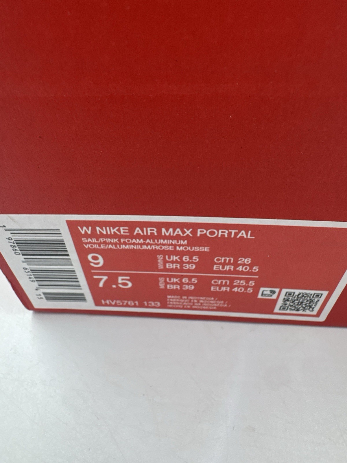 Nike Air Max Portal Summit SE Dawn Sail Pink Foam HV5761-133 Size 9 Women