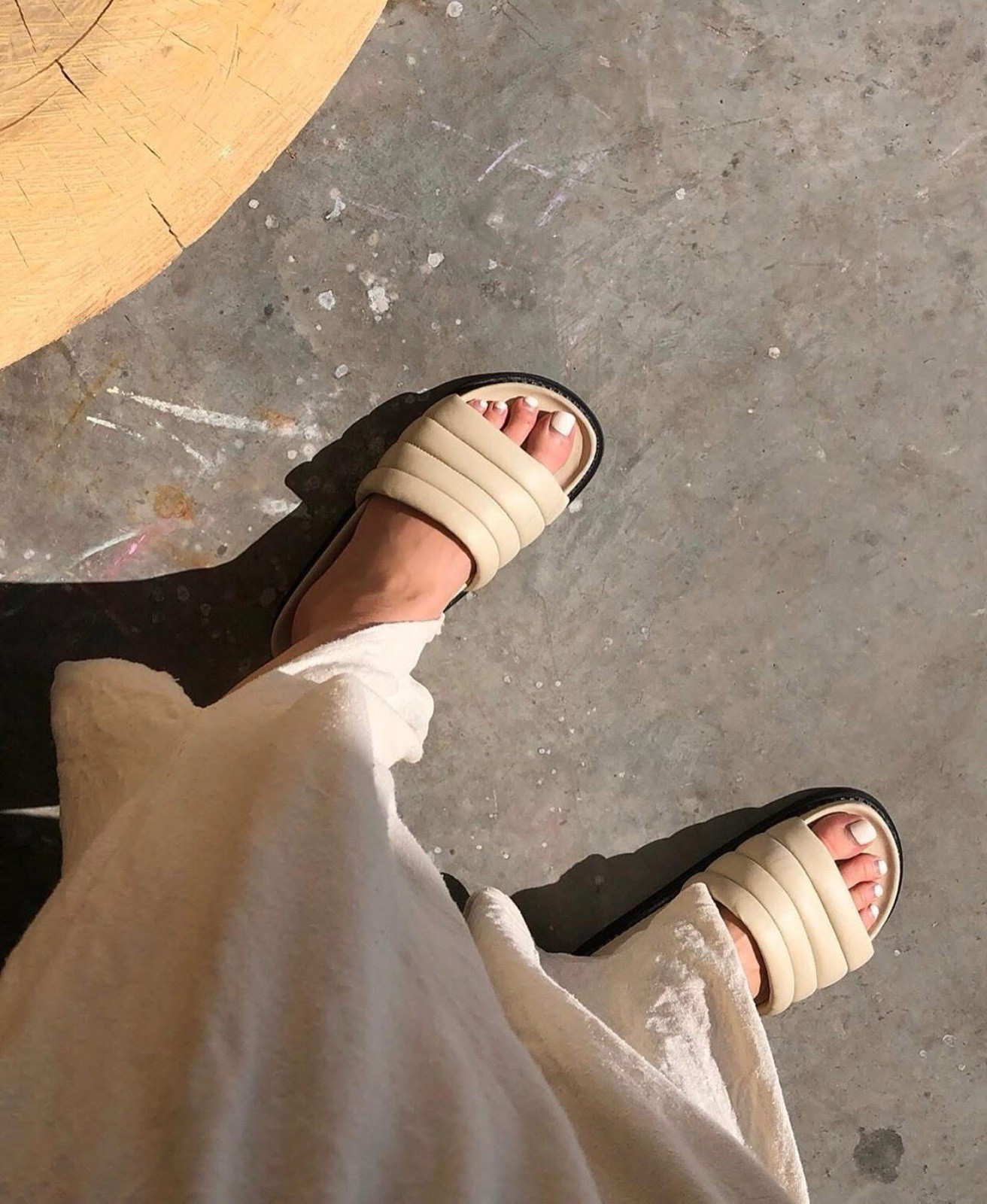 the bali tailor raya sandals Slides Beige Tan Leather Slip On Designer 40 Au 9