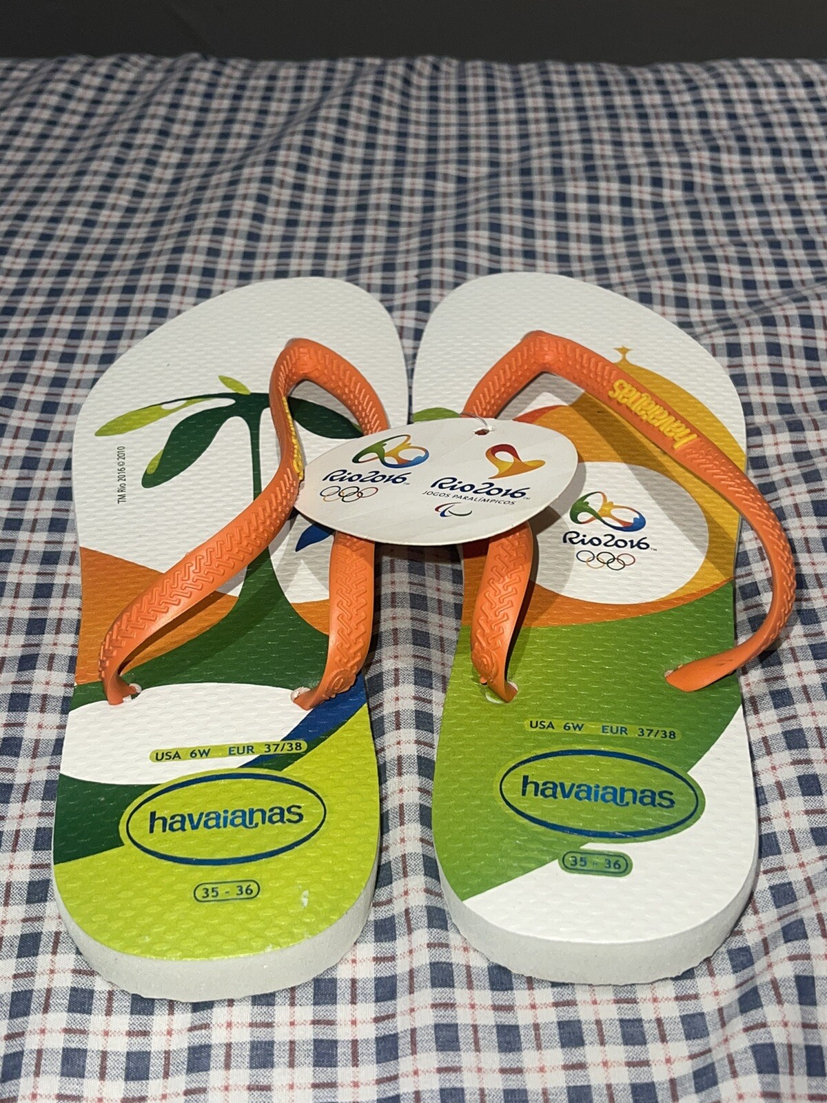 Havaianas Rio 2016 Olympics Flip Flops Sandals 6 Womens Eur 37/38 (NWT)