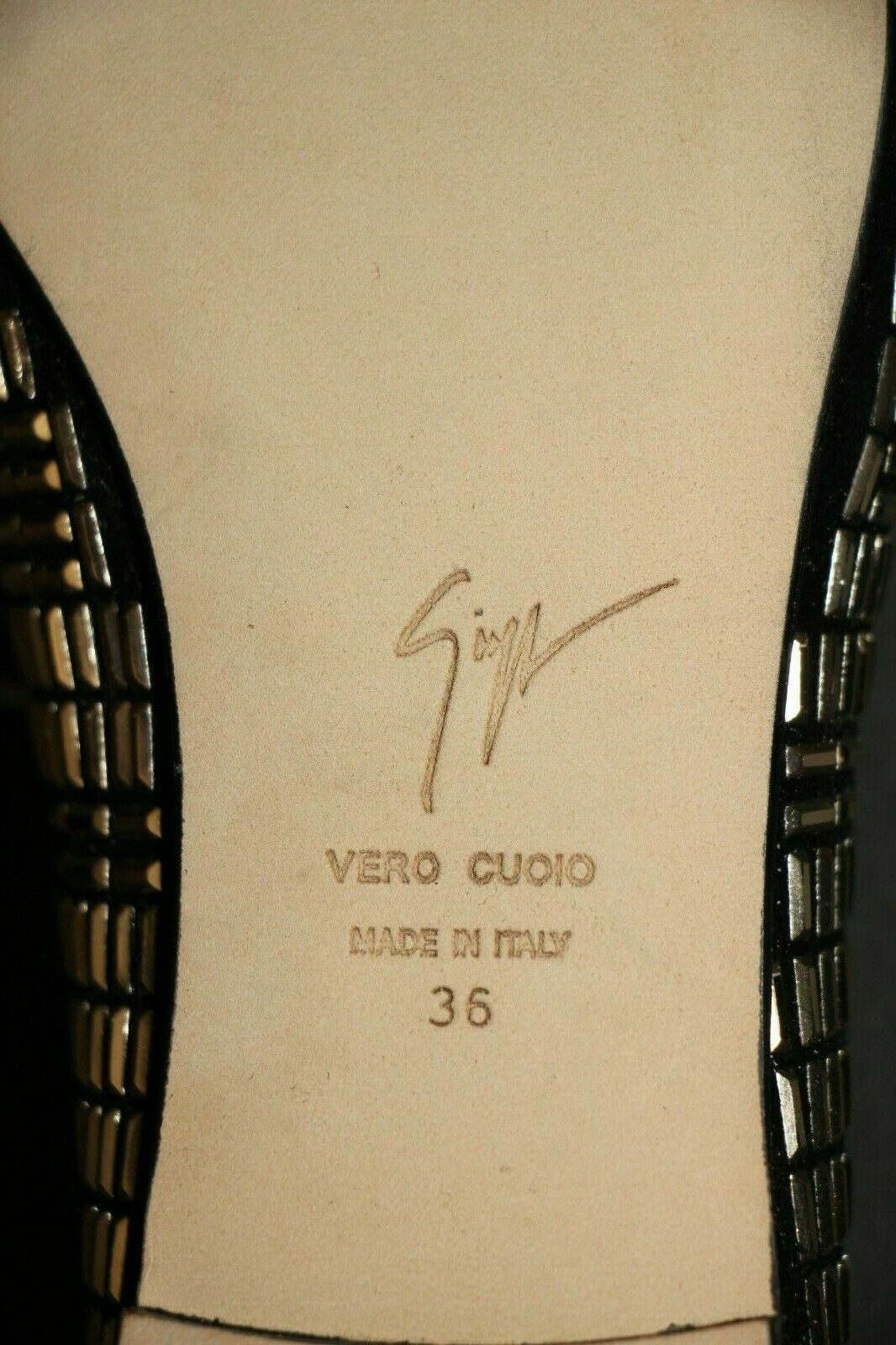Giuseppe Zanotti Dalila Gold Studded Suede Smoking Flats Loafer US 6/ IT 36 $995