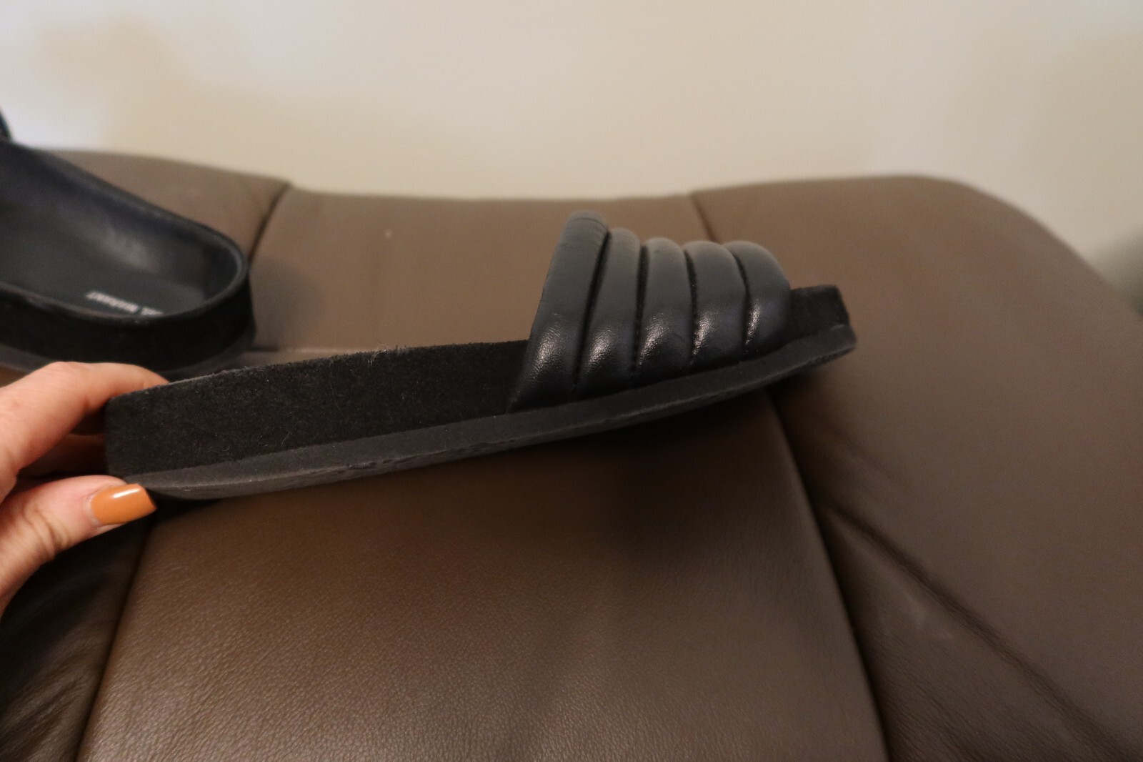 $430 Isabel Marant Hellea black lamb leather padded sandals size 36 with box