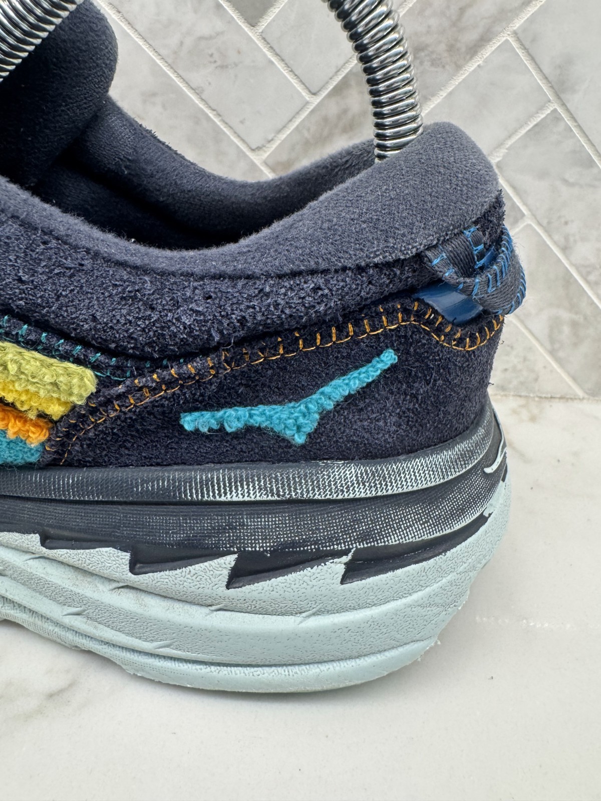 Hoka One One Bondi L Embroidery Sneakers Womens 9.5 Colorful Outer Space Shoes