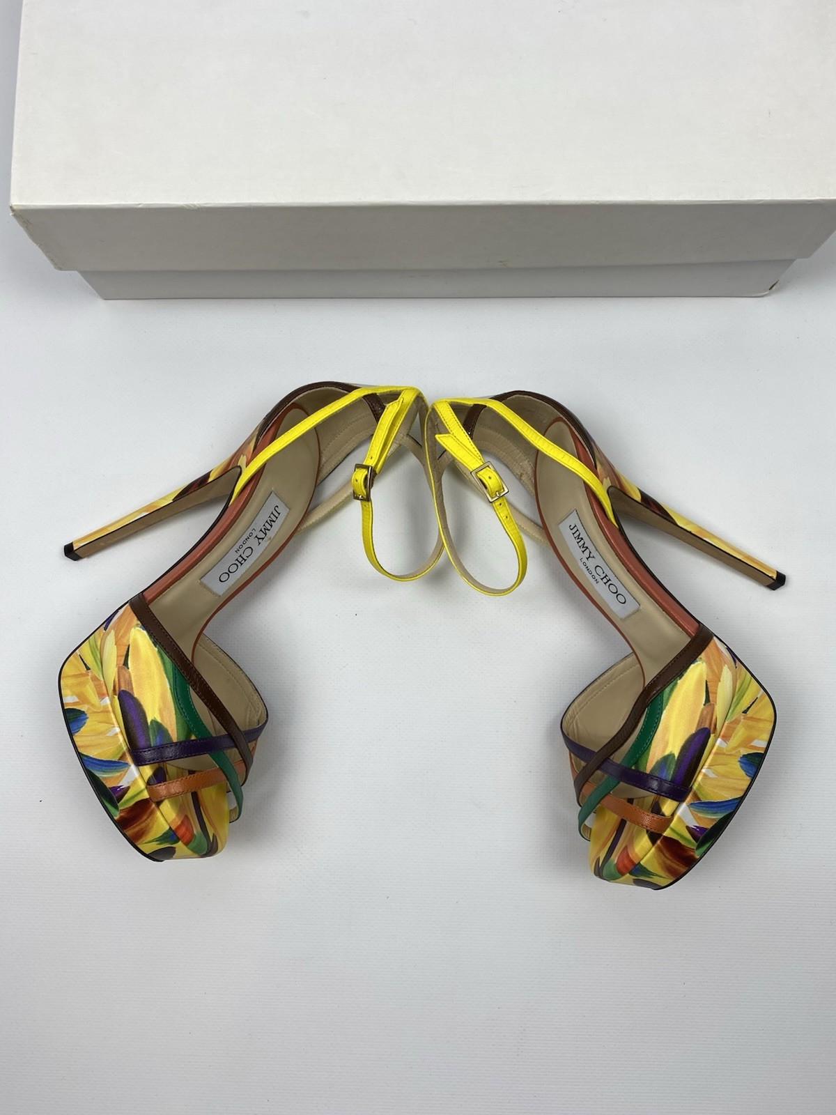 Jimmy Choo Multicolor Strappy Stiletto Sandals Heels Shoes EU 36 37 US 6 7